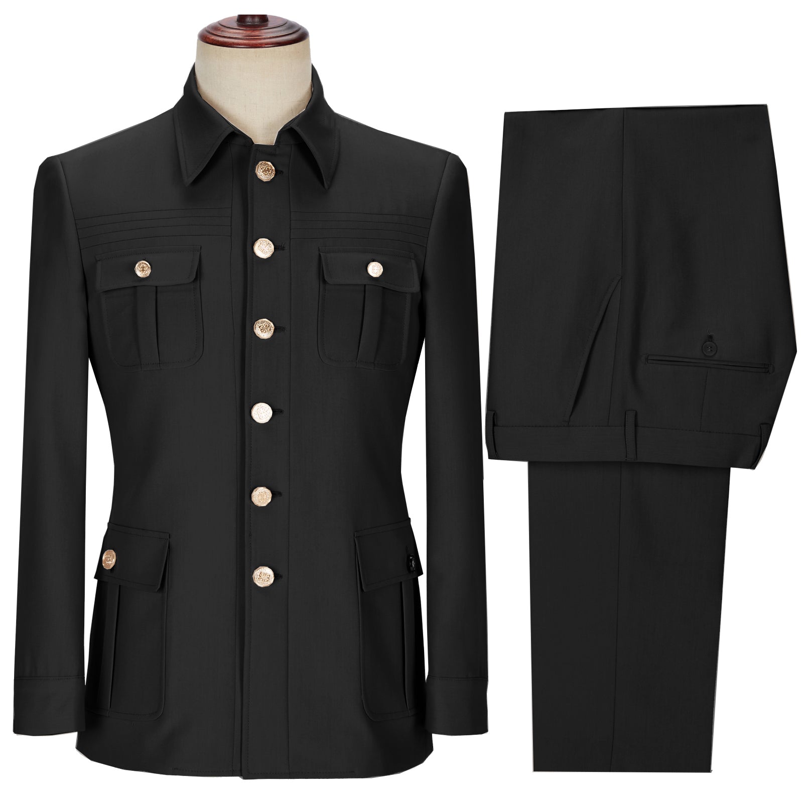 Menseventwear Classic Men’s pieces Mens Suit Stand Lapel Flat Tuxedos Blazer+Pants Menseventwear Classic Men’s pieces Mens Suit Stand Lapel Flat Tuxedos Blazer+Pants