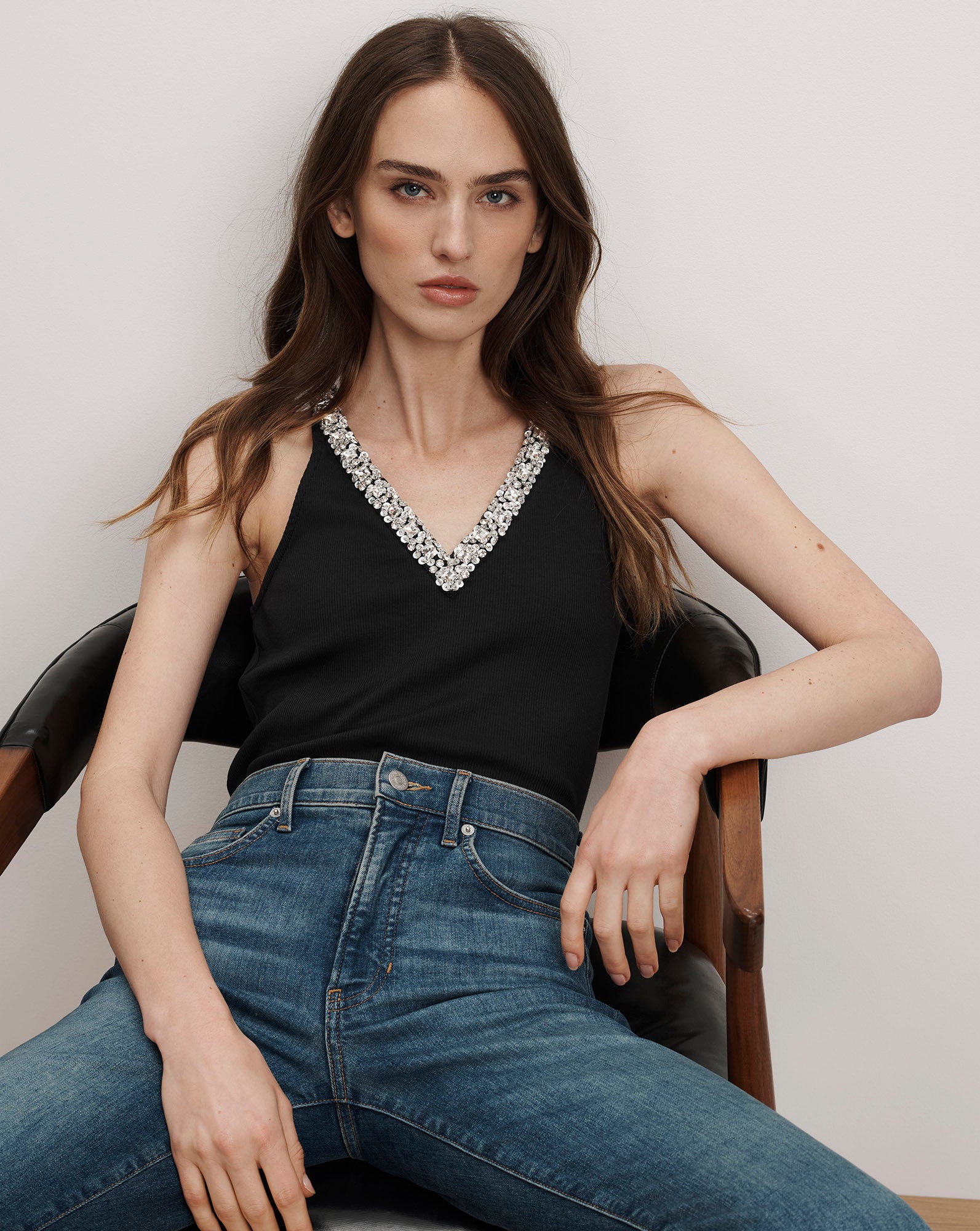 Veronica Beard Ayres Embellished Tank Top Black Veronica Beard Ayres Embellished Tank Top Black