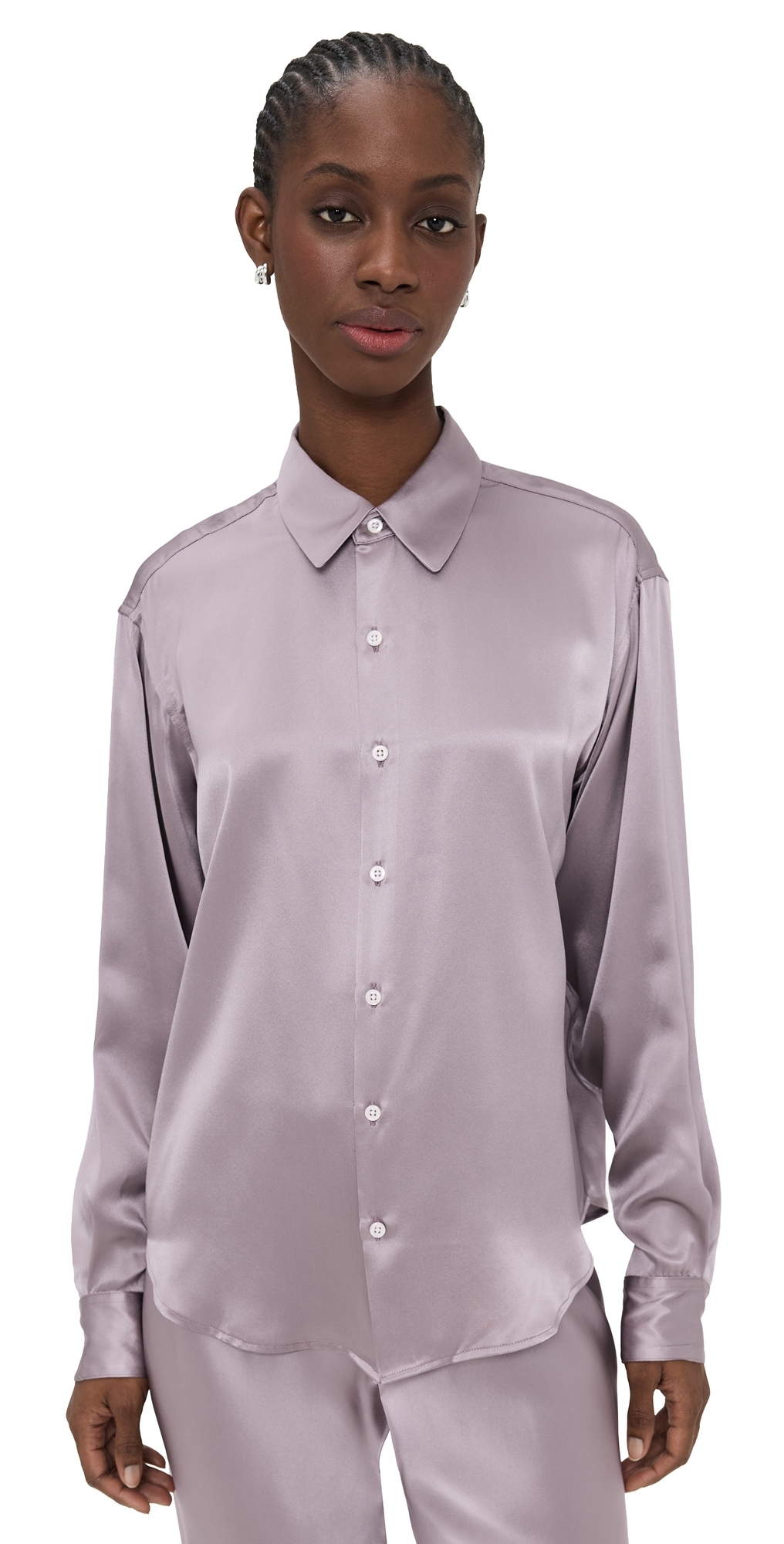 Comme Si La Silk Shirt Classica Mauve Comme Si La Silk Shirt Classica Mauve