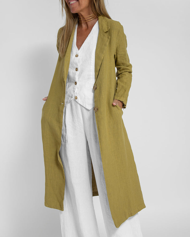 Zeagoo Casual Slim Fit Long Blazers Collar Jacket with Flap Pockets – Yellow S Zeagoo Casual Slim Fit Long Blazers Collar Jacket with Flap Pockets – Yellow S