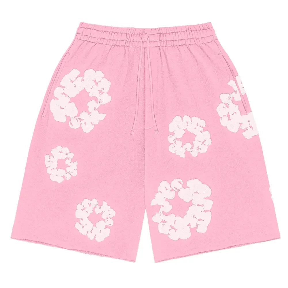 Denim Tears The Cotton Wreath Shorts Pink Denim Tears The Cotton Wreath Shorts Pink