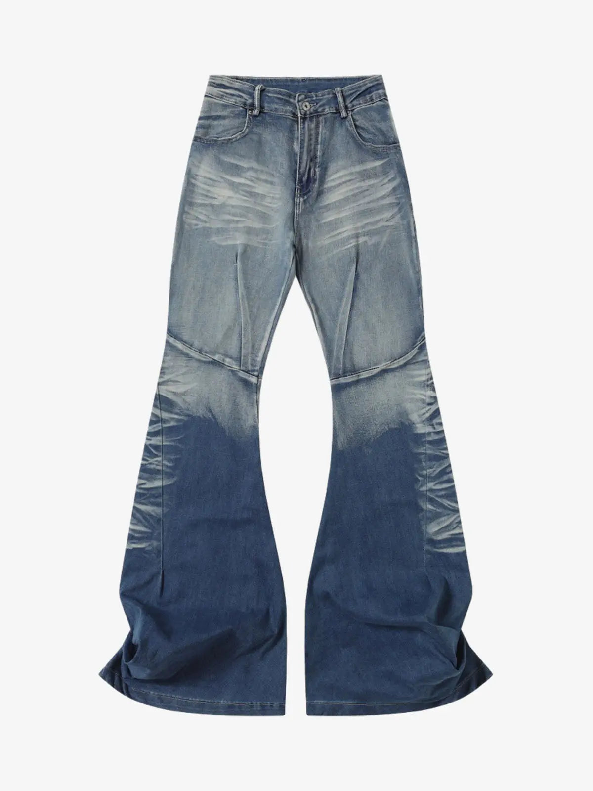 Washed Panel Seam Flare Jeans Washed Panel Seam Flare Jeans