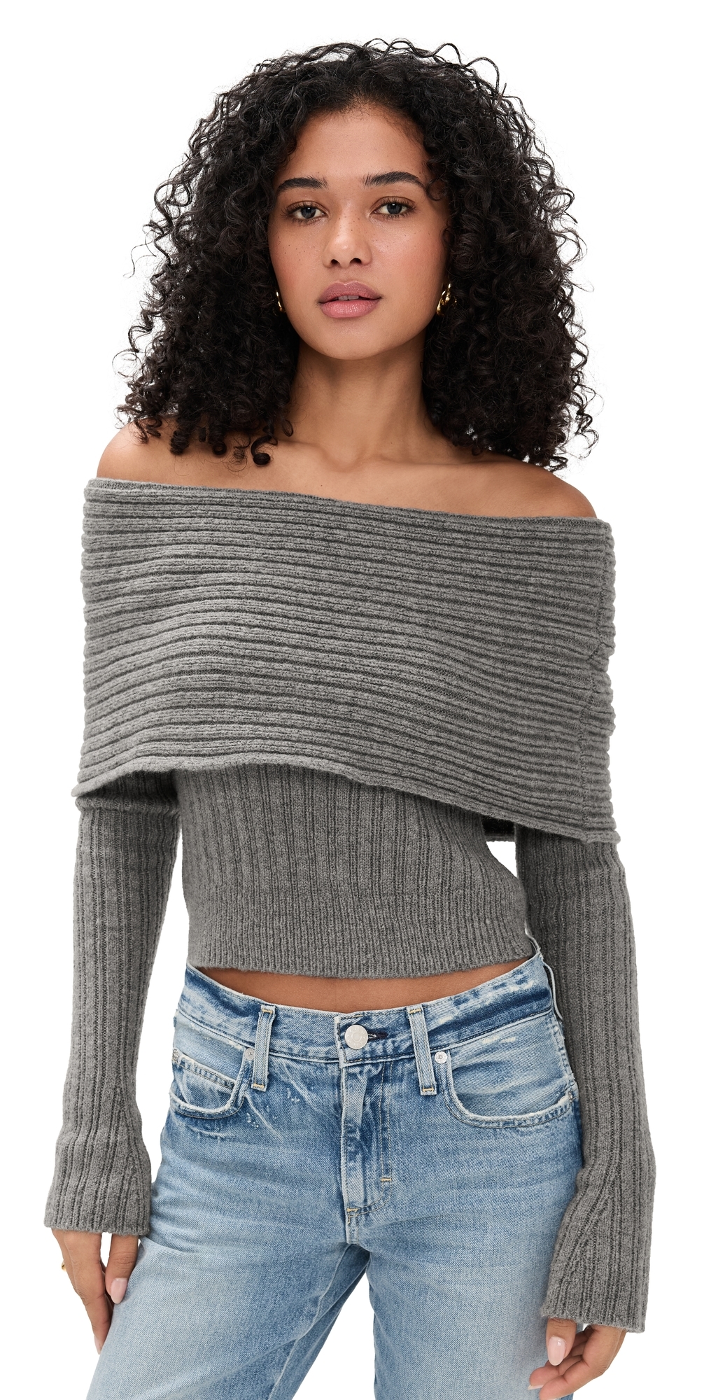 GUIZIO Loretta Turtleneck Top Night Grey