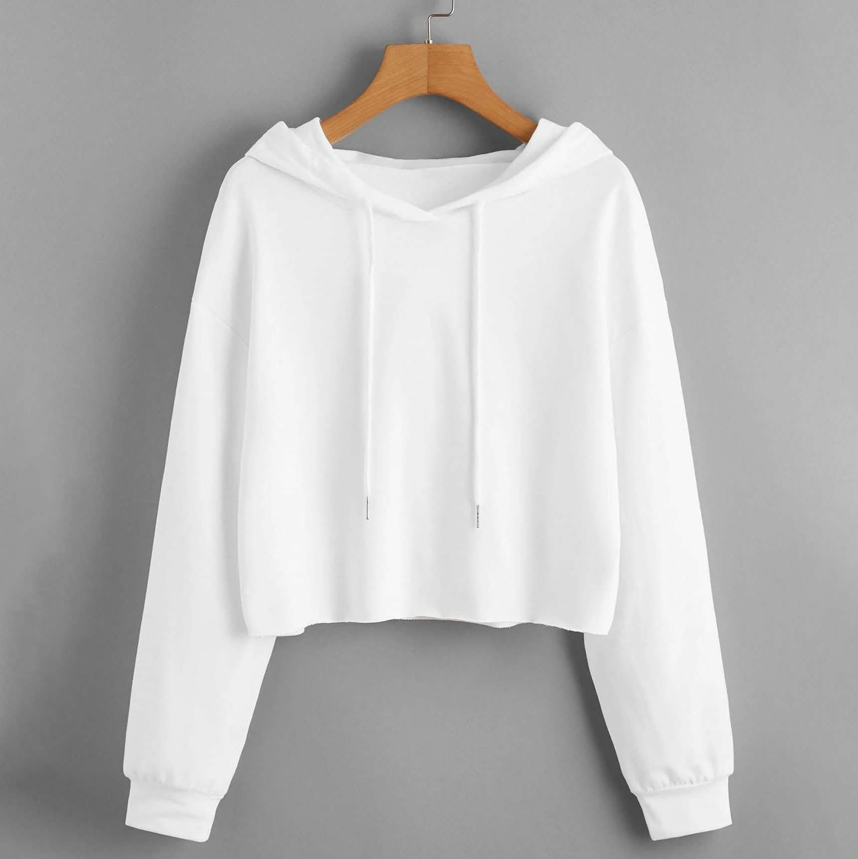 Drop Shoulder Crop Hoodie Drop Shoulder Crop Hoodie
