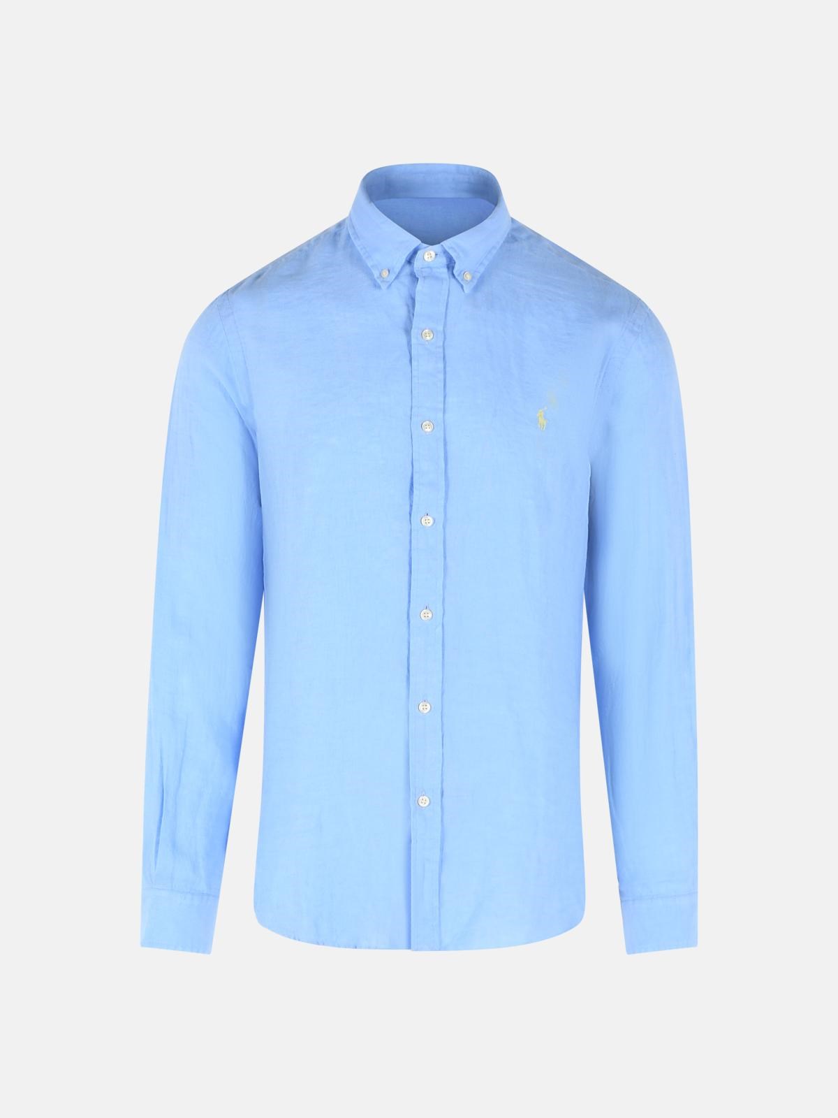 POLO RALPH LAUREN Light Blue Linen Shirt POLO RALPH LAUREN Light Blue Linen Shirt