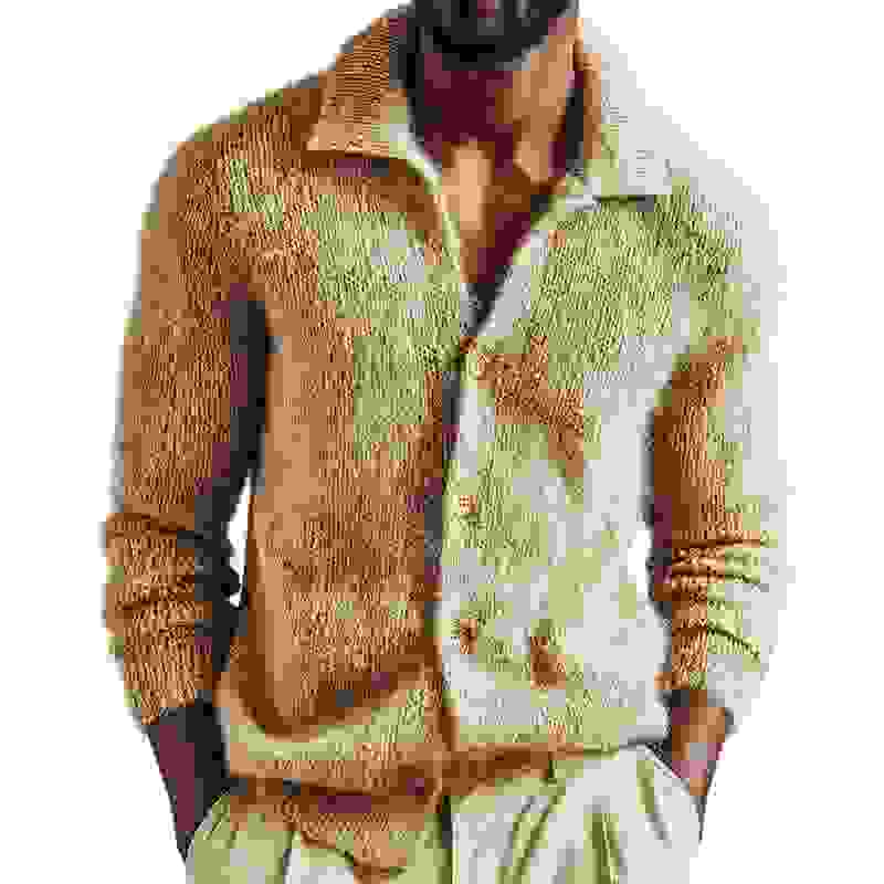 Men’s Retro Casual Knitted Lapel Sweater Cardigan MTAITO
