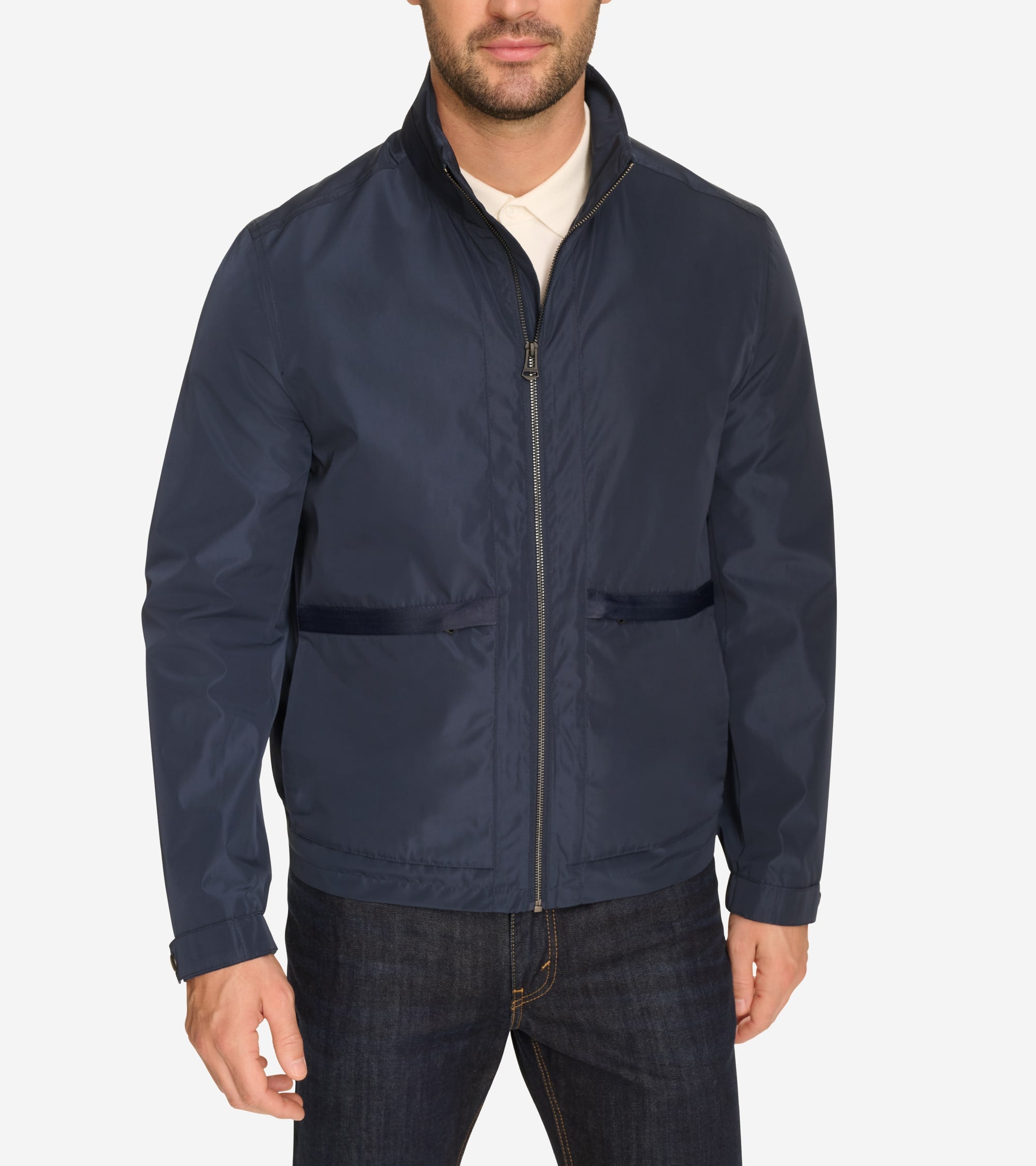 Cole Haan Men’s Packable Windbreaker – Blue Size Cole Haan Men’s Packable Windbreaker – Blue Size
