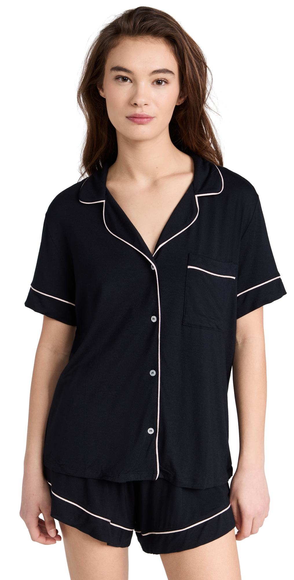 Eberjey Gisele The Relaxed Shorts Pajamas Set BlackSorbet X
