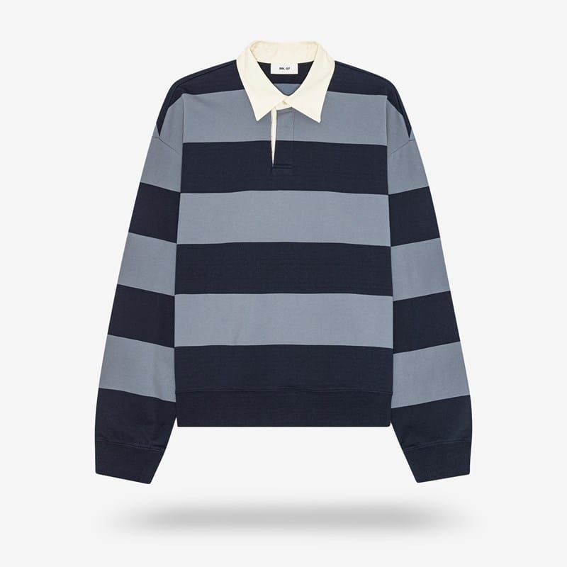 No Nationality NN David Rugby Shirt in Blue, size Large No Nationality NN David Rugby Shirt in Blue, size Large