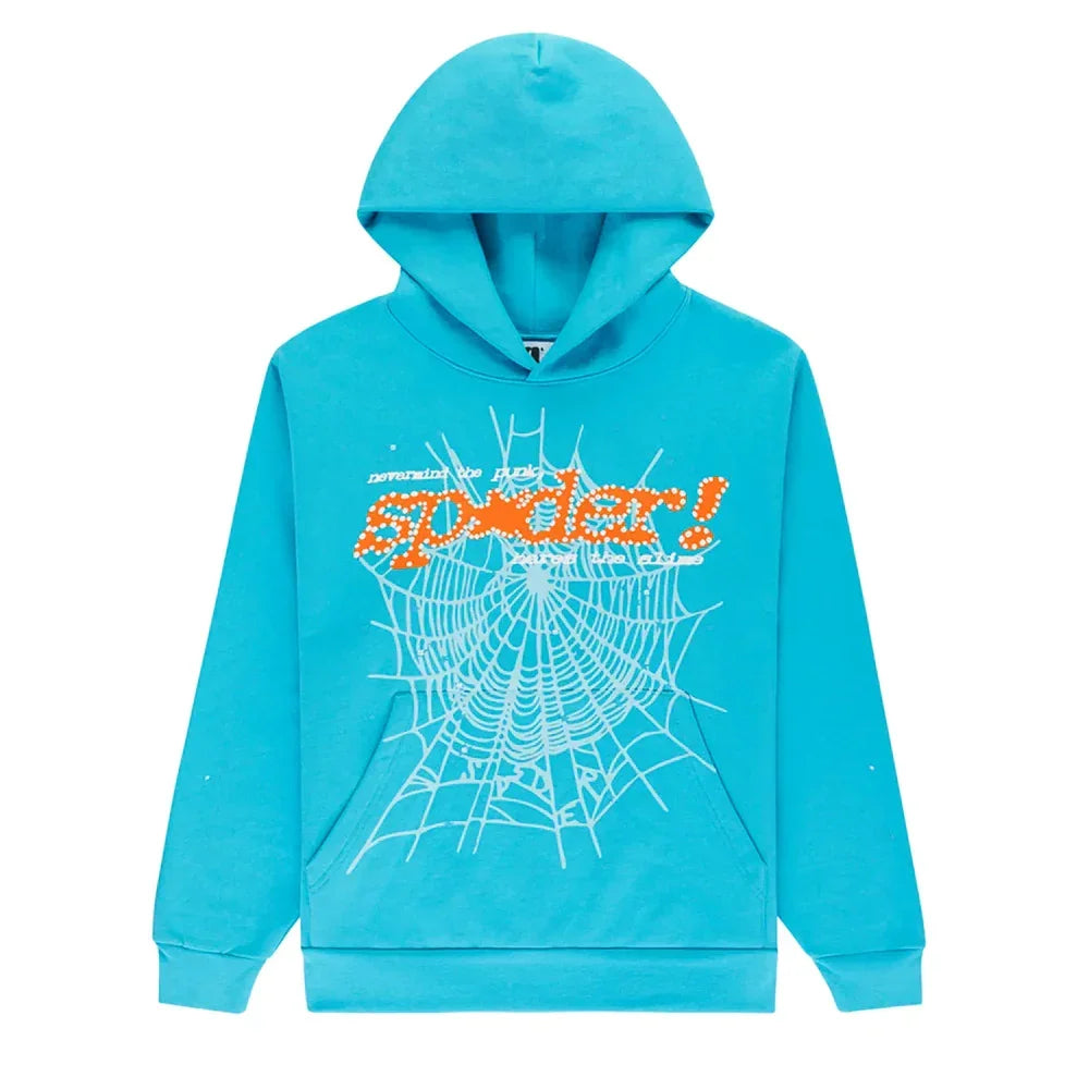 Spder Punk V Hoodie Cyan Spder Punk V Hoodie Cyan