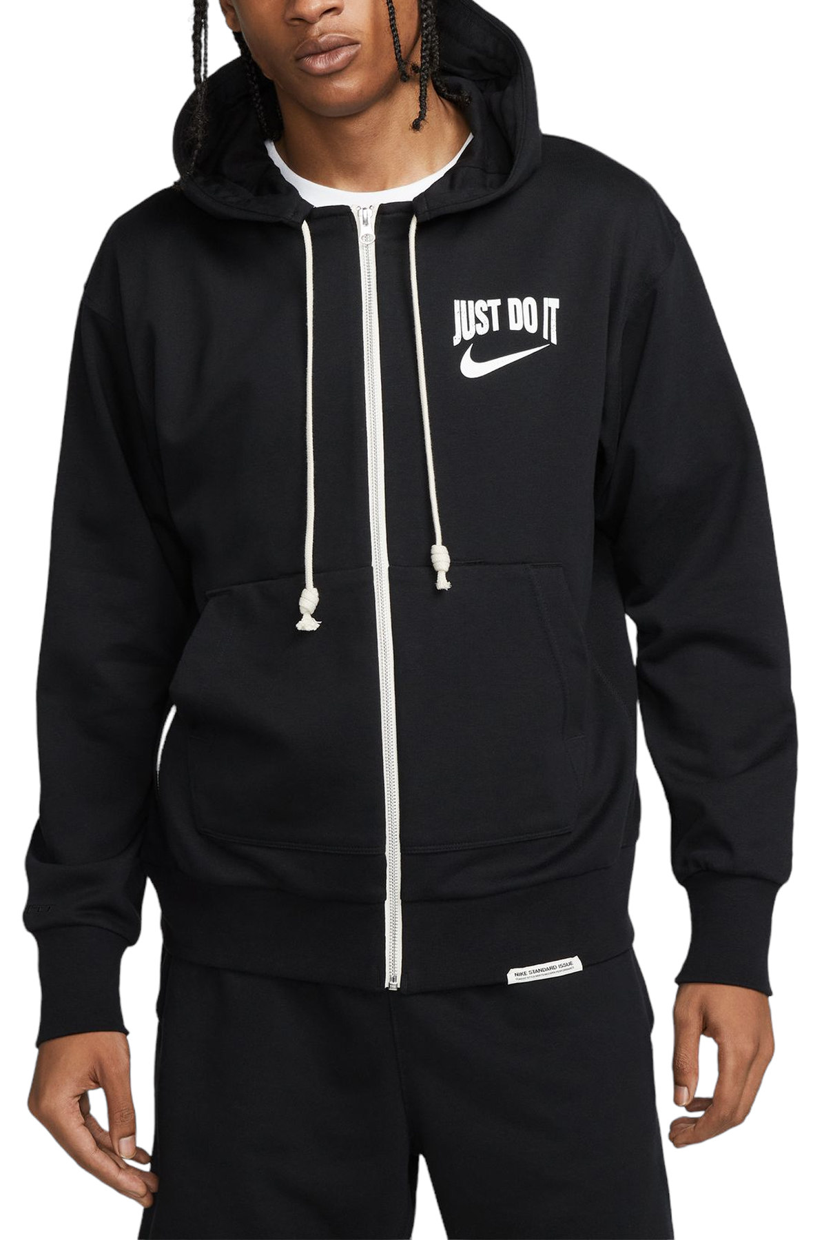 Men Dri-FIT Standard Issue Showtime Full-Zip Basketball Hoodie BlackWhite Sweatshirts -T BlackWhite Men Dri-FIT Standard Issue Showtime Full-Zip Basketball Hoodie BlackWhite Sweatshirts -T BlackWhite