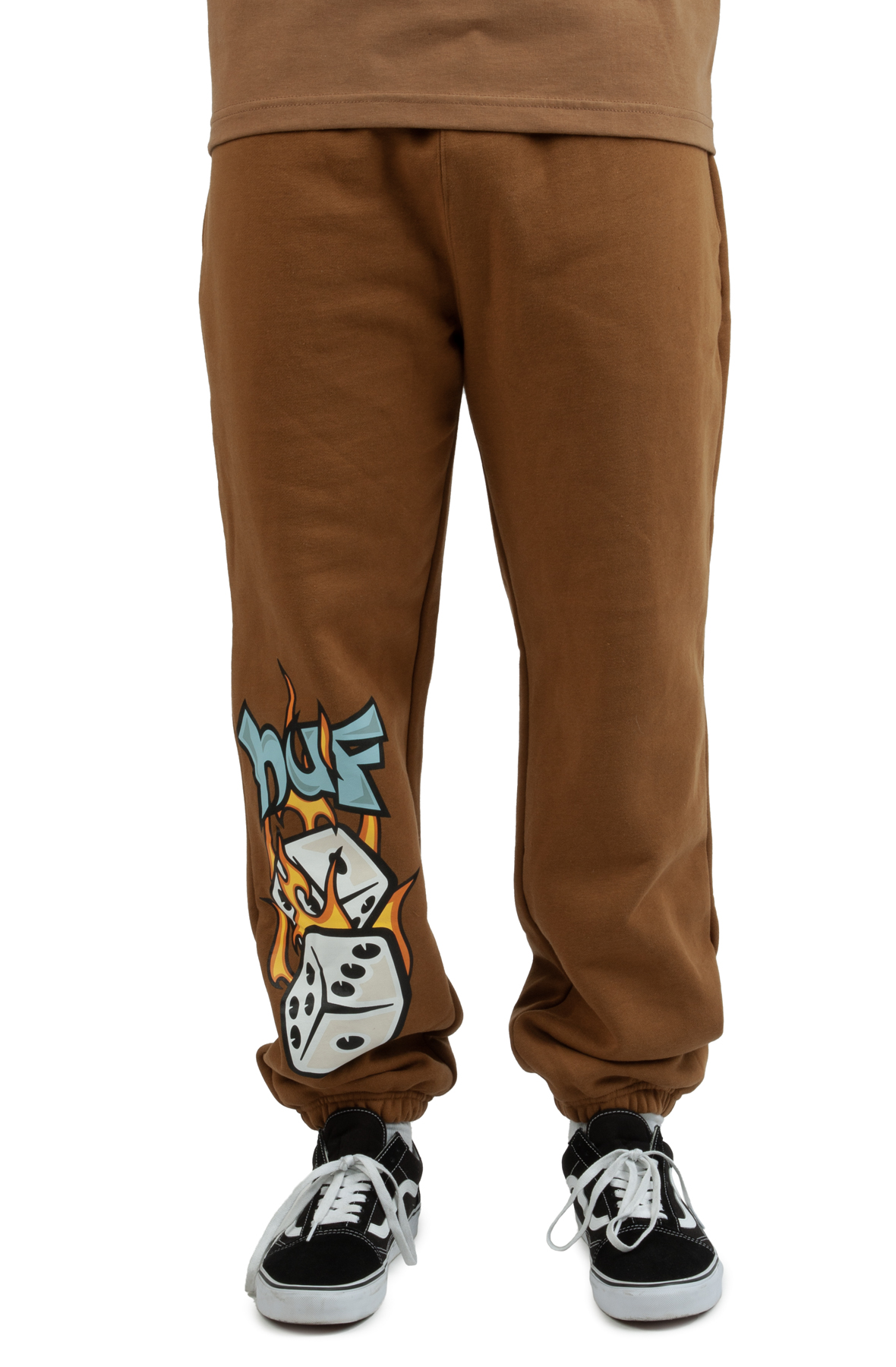 Men Dicey Fleece Joggers Brown Pants L Brown Men Dicey Fleece Joggers Brown Pants L Brown
