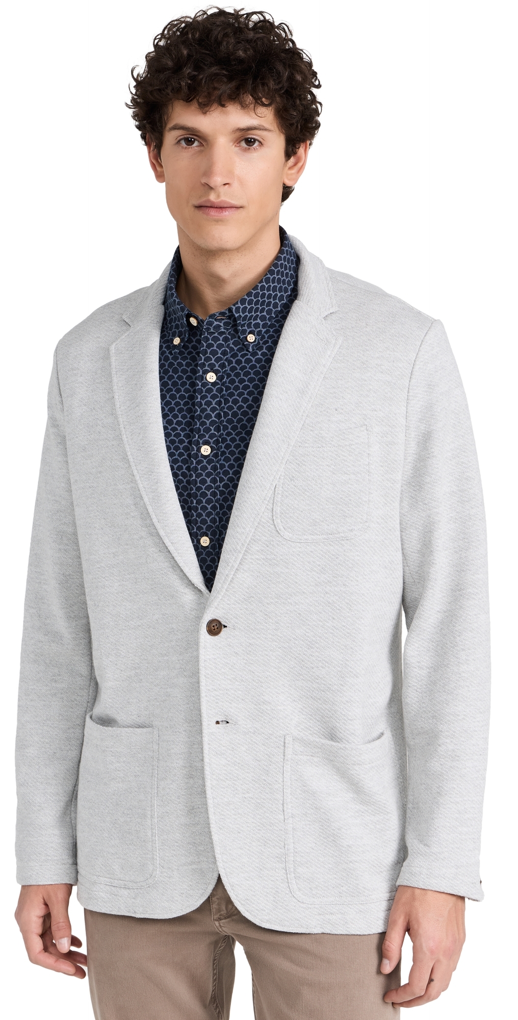 Faherty Inlet Knit Blazer Heather Grey Faherty Inlet Knit Blazer Heather Grey