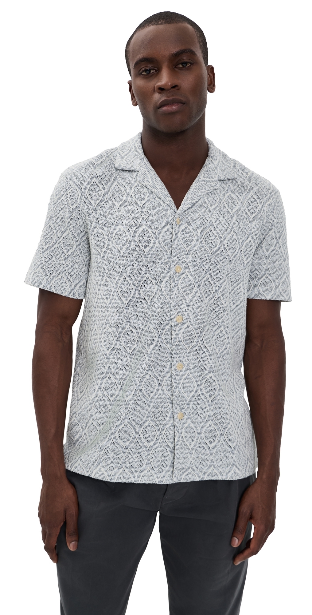 Faherty Oasis Camp Shirt Blue Island Medallion Faherty Oasis Camp Shirt Blue Island Medallion