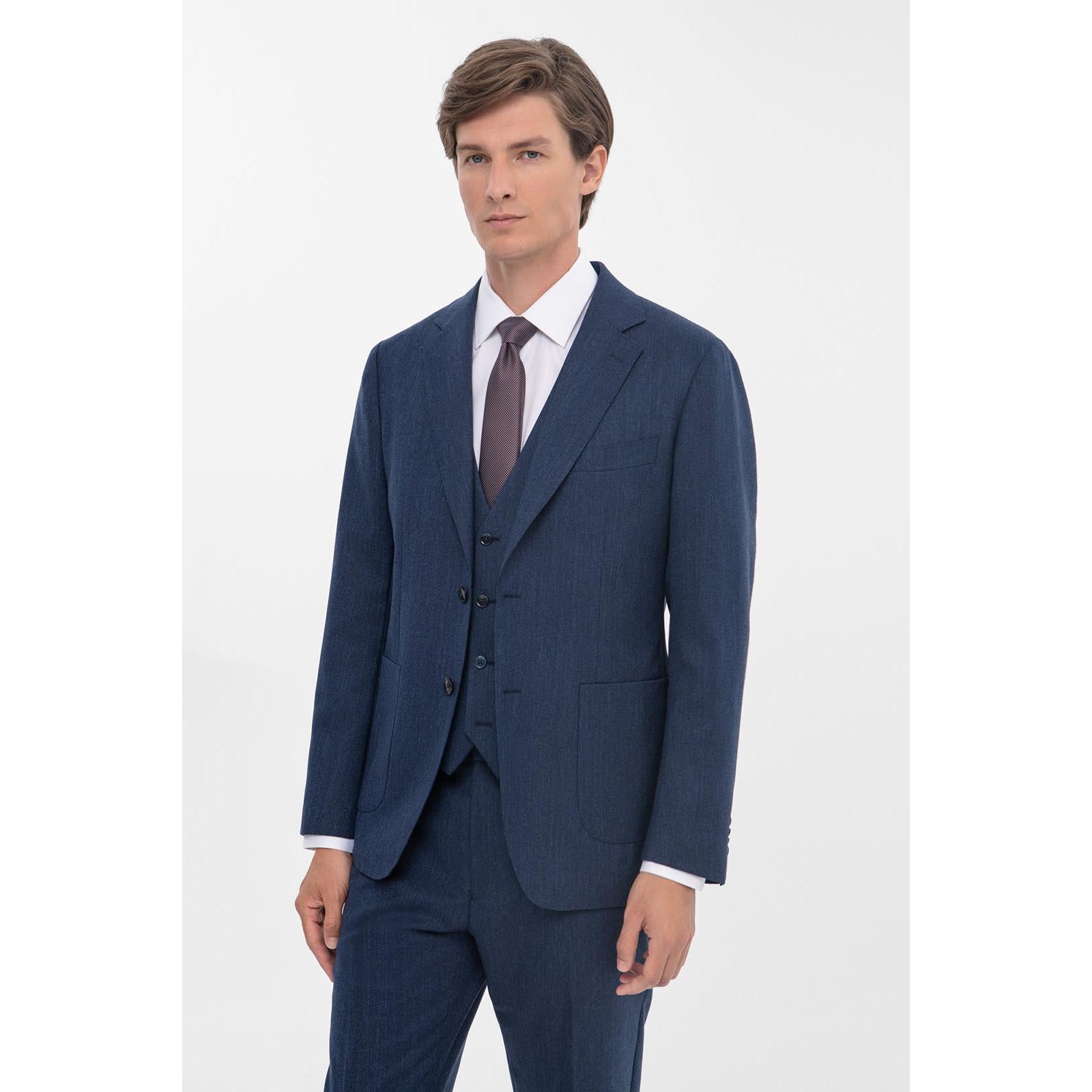 Fashion Pieces Mens Suit Flat Notch Lapel Tuxedos Blazer+vest+Pants Fashion Pieces Mens Suit Flat Notch Lapel Tuxedos Blazer+vest+Pants