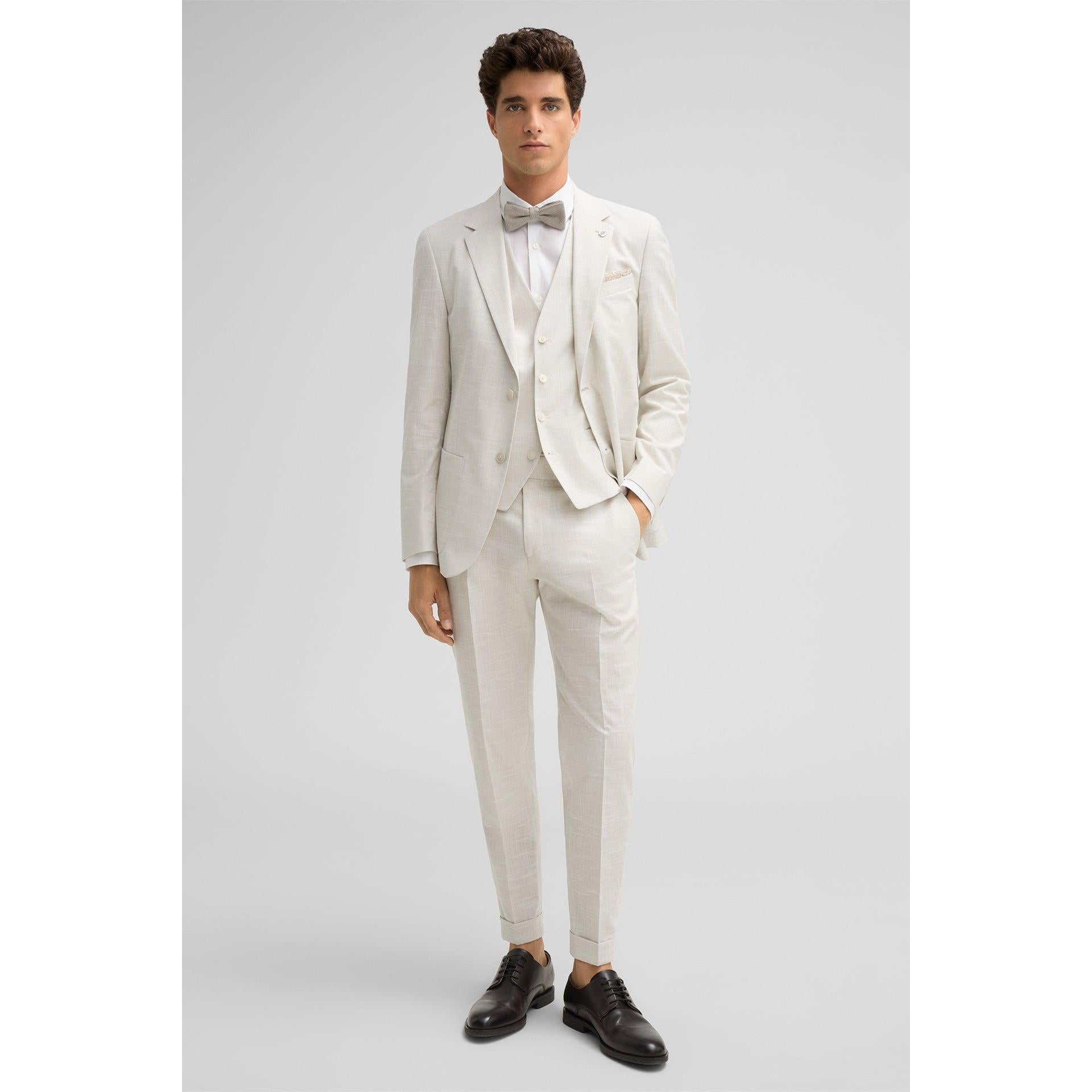 Formal Pieces Mens Suit Flat Linen Notch Lapel SuitBlazer+Vest+Pants Formal Pieces Mens Suit Flat Linen Notch Lapel SuitBlazer+Vest+Pants
