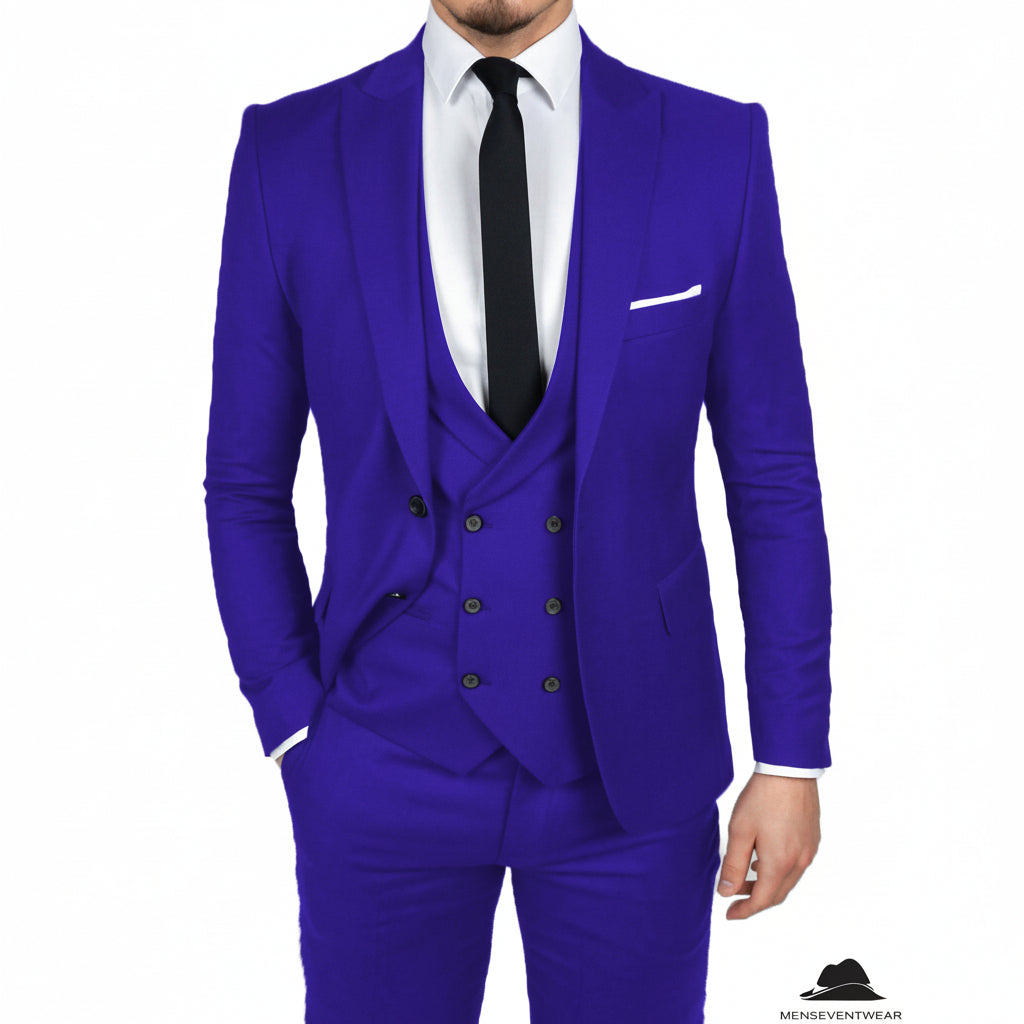 Menseventwear Formal Men’s Pieces Flat Slim Fit Peak Lapel Tuxedos Groomsmen Blazer+vest+Pants Menseventwear Formal Men’s Pieces Flat Slim Fit Peak Lapel Tuxedos Groomsmen Blazer+vest+Pants