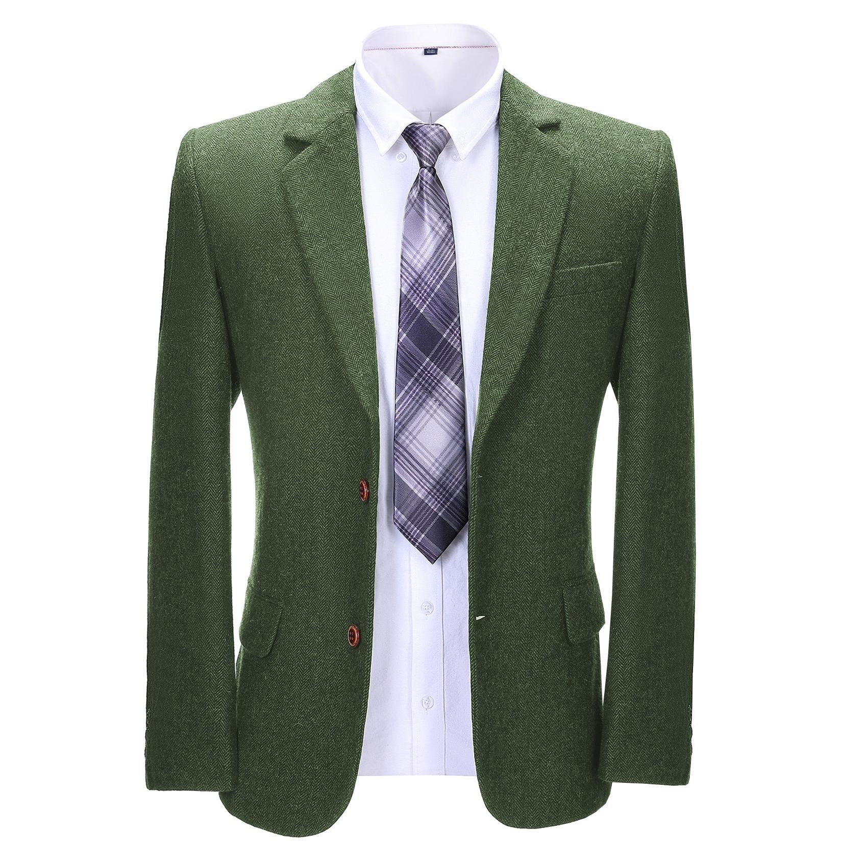 Menseventwear Formal Men’s Business Herringbone Notch Lapel Blazer Solid Jacket Menseventwear Formal Men’s Business Herringbone Notch Lapel Blazer Solid Jacket