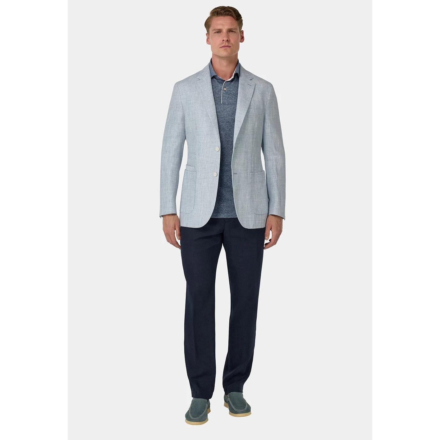 Formal Men’s Regular Linen Notch Lapel Blazer for Wedding