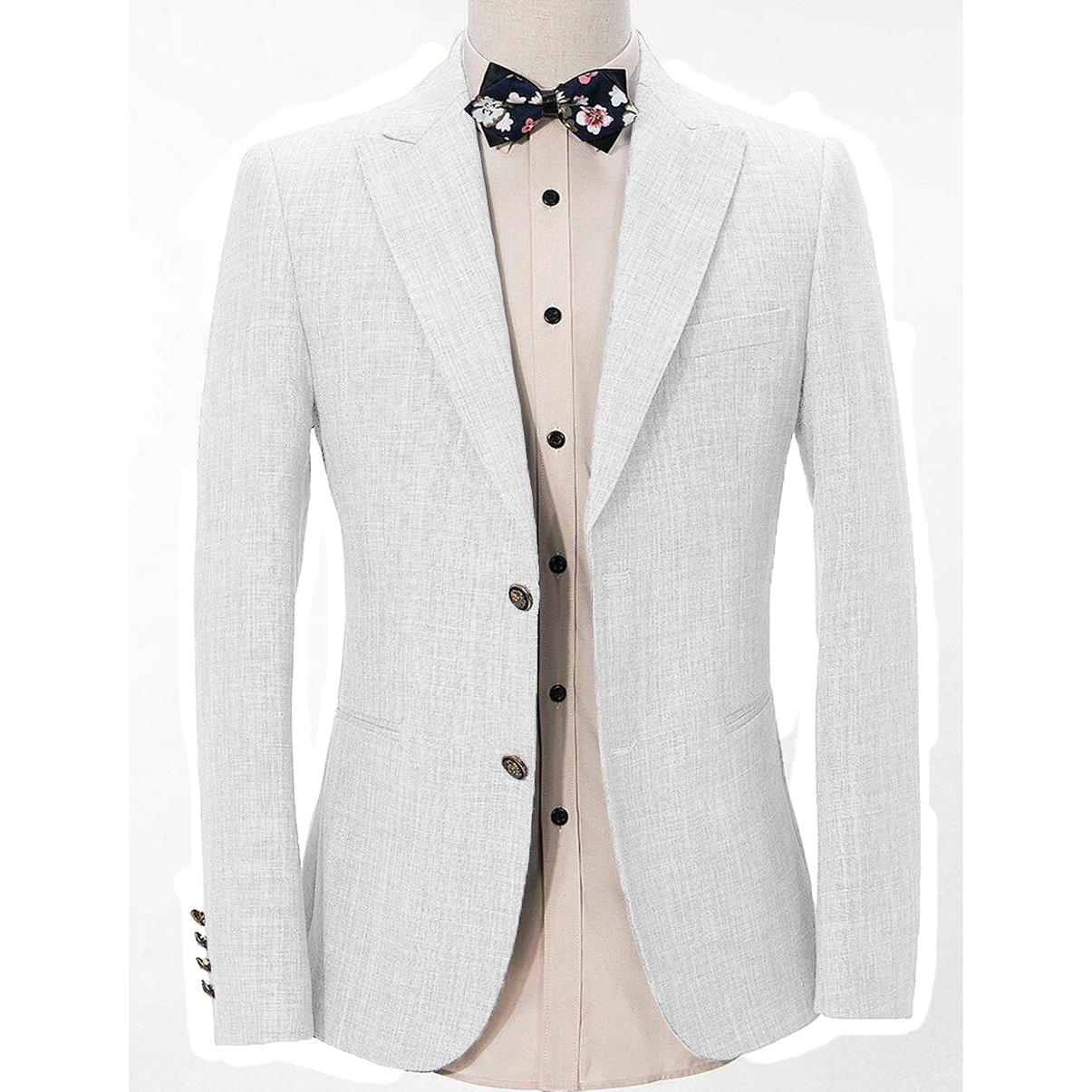 Menseventwear Formal Men’s Regular Linen Peak Lapel Blazer for Weddings Menseventwear Formal Men’s Regular Linen Peak Lapel Blazer for Weddings
