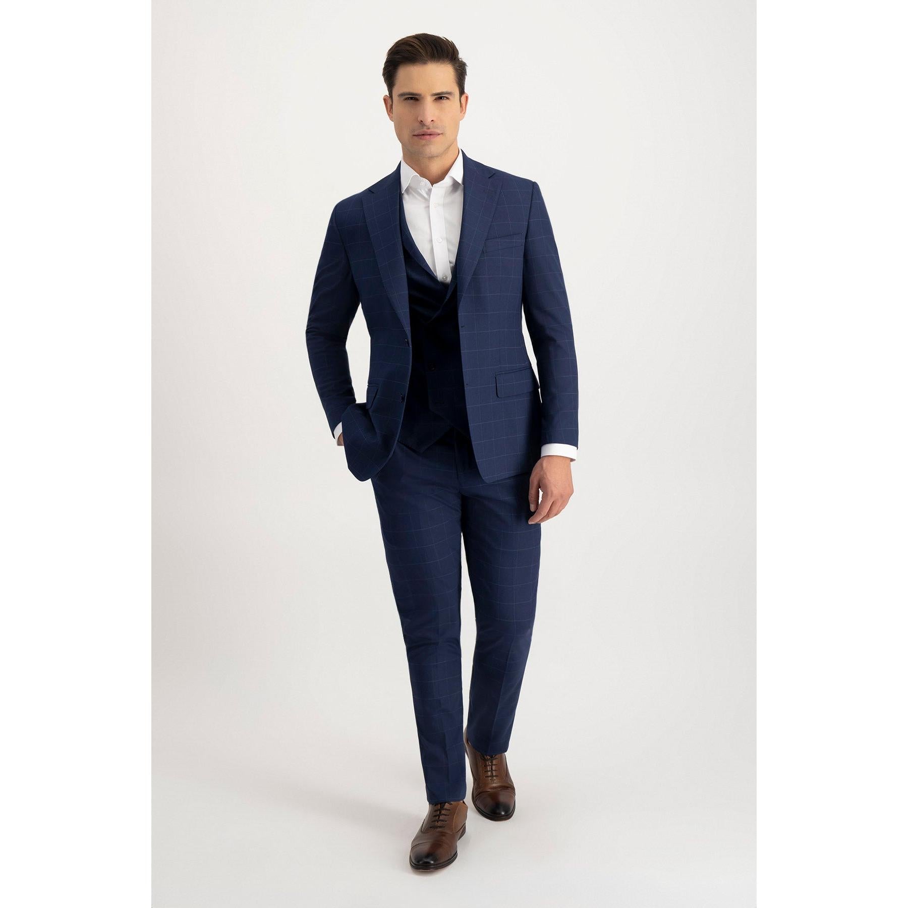 Formal Mens Suit Pieces Business Plaid Solid Notch Lapel Tuxedos Blazer+Vest+Pants Formal Mens Suit Pieces Business Plaid Solid Notch Lapel Tuxedos Blazer+Vest+Pants