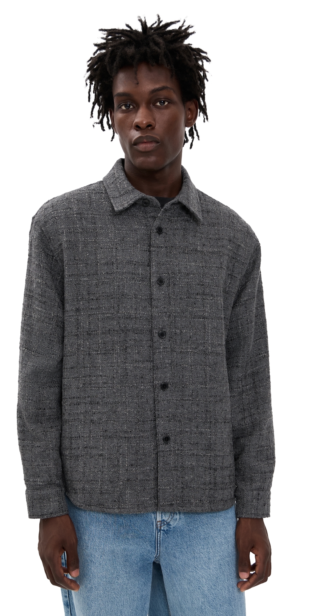 FRAME Tweed Overshirt Grey Melange FRAME Tweed Overshirt Grey Melange