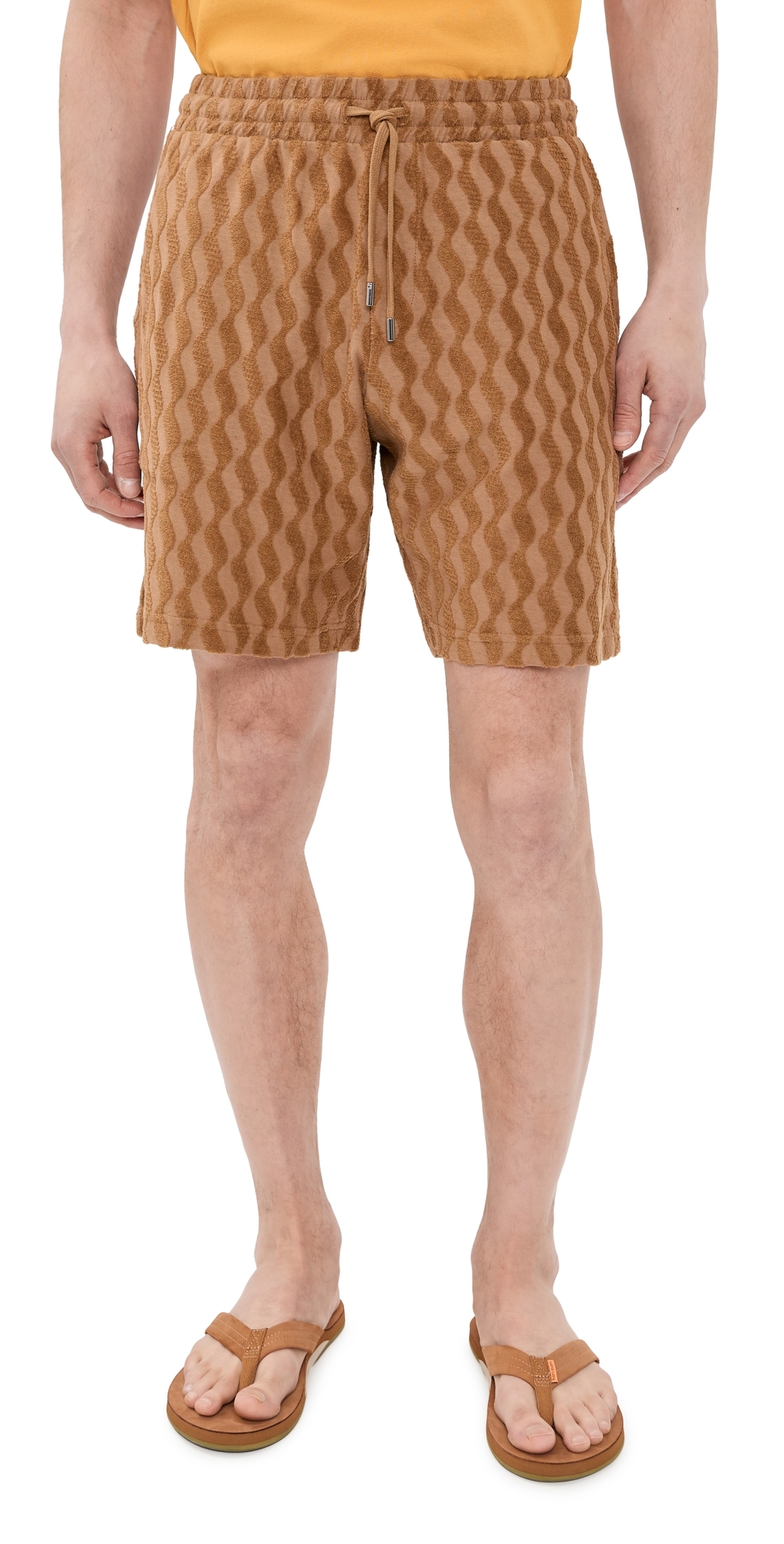 Frescobol Carioca Augusto Listra Jacquard Terry Shorts Caramel Frescobol Carioca Augusto Listra Jacquard Terry Shorts Caramel