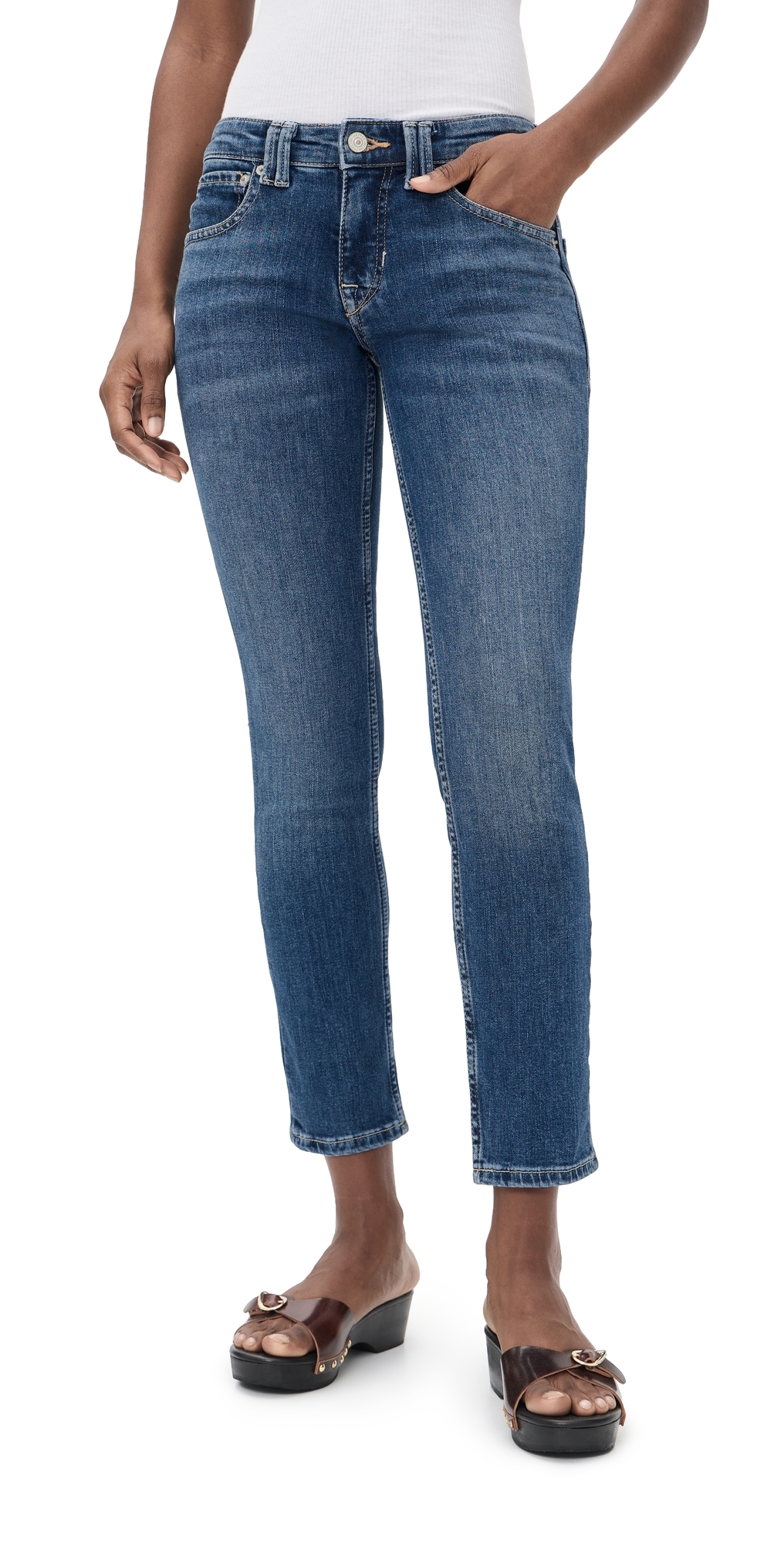Free People Oracle Slim Straight Jeans Sky’s the Limit