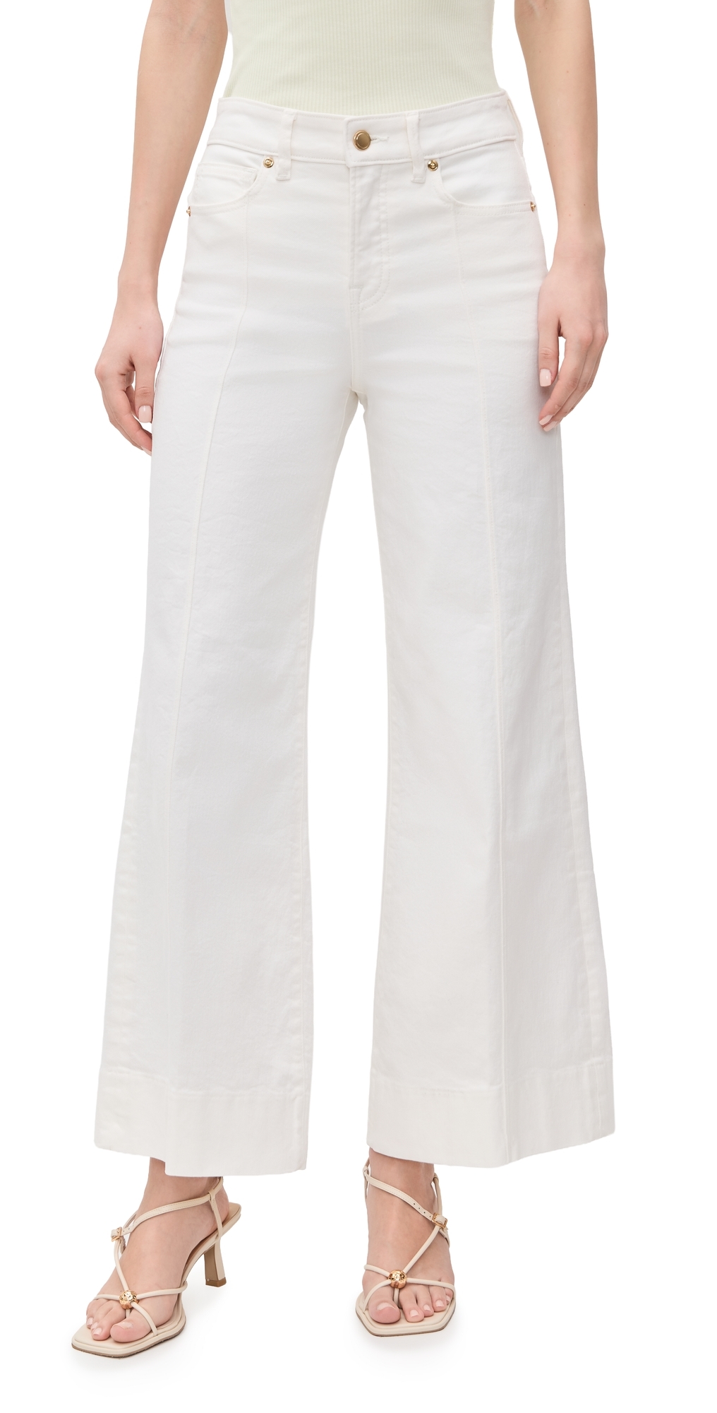 Good American Good Petite Palazzo Jeans Cotton White Good American Good Petite Palazzo Jeans Cotton White