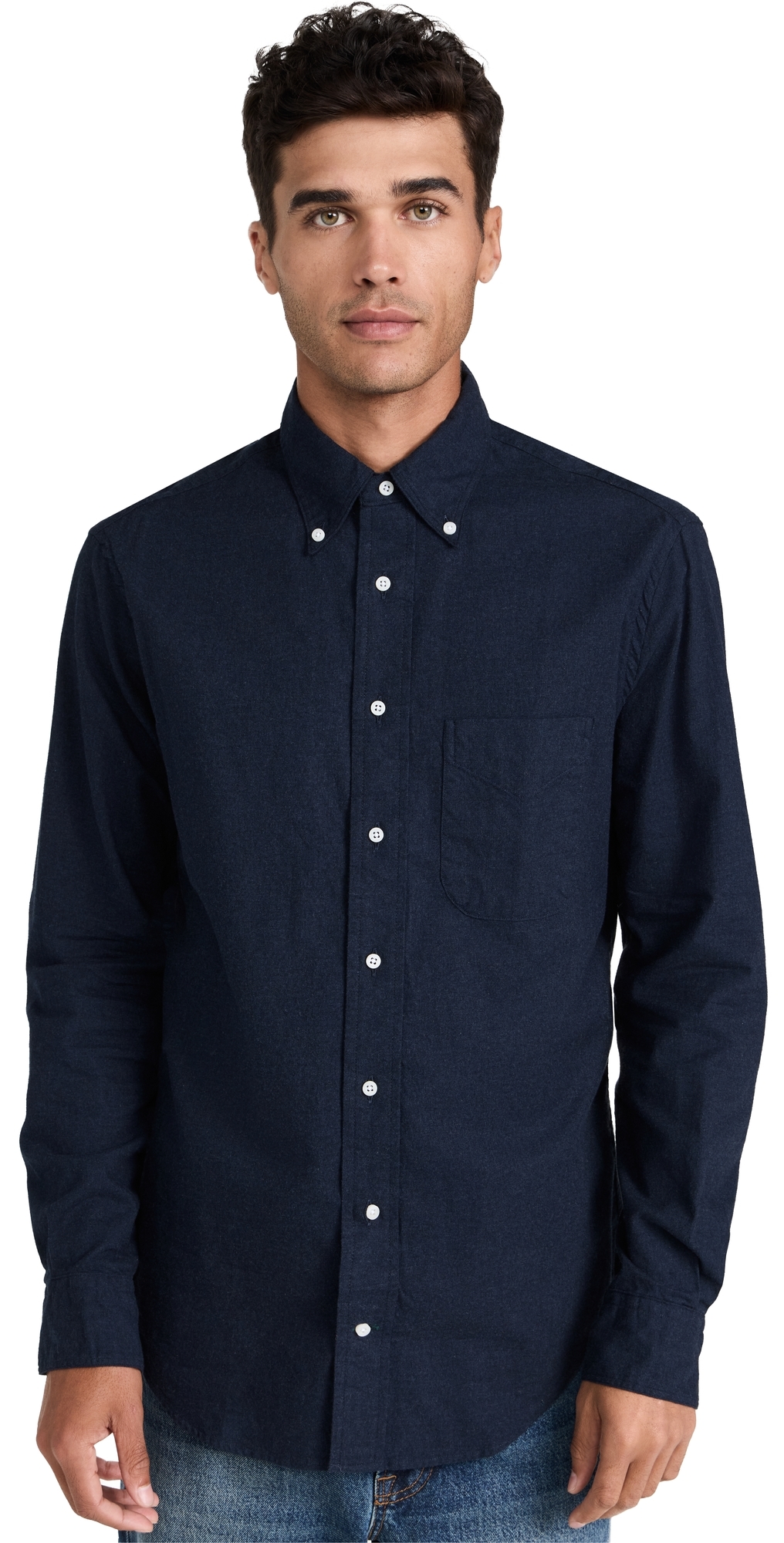 Gitman Vintage Classic Cotton Flannel Shirt Navy