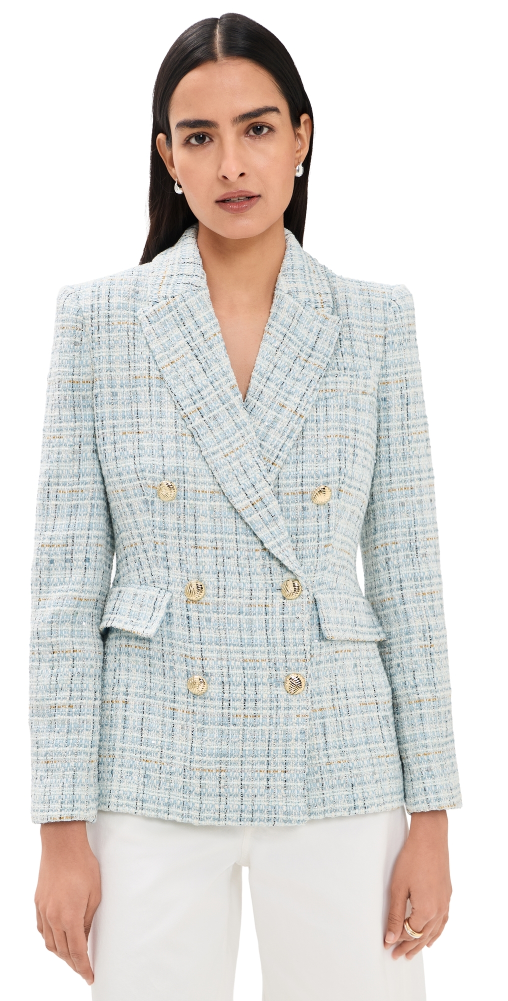 Generation Love Arielle Tweed Blazer Aqua Melange Generation Love Arielle Tweed Blazer Aqua Melange