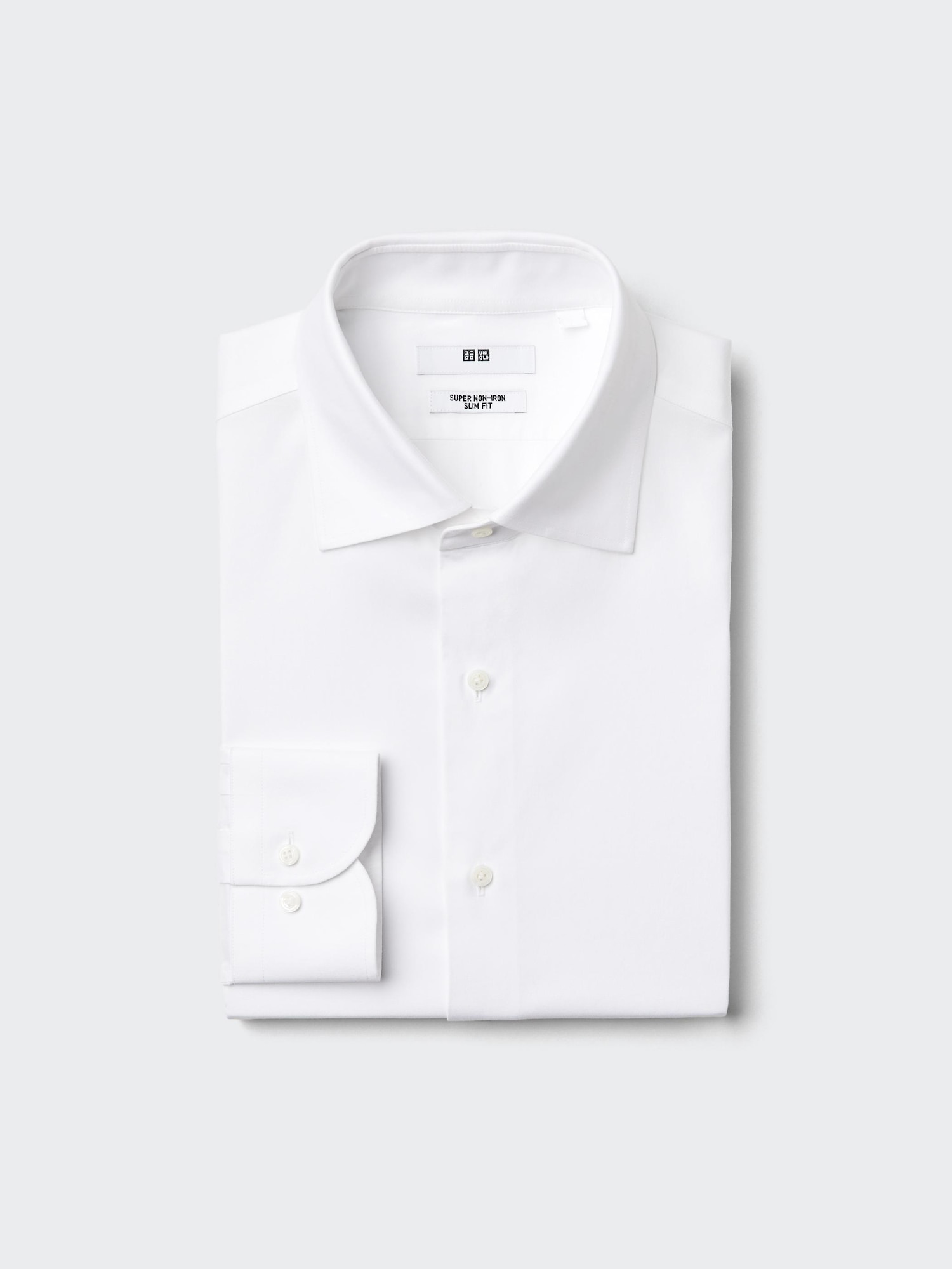 UNIQLO Men’s Super Non-Iron Slim Shirt Spread Collar, White UNIQLO Men’s Super Non-Iron Slim Shirt Spread Collar, White