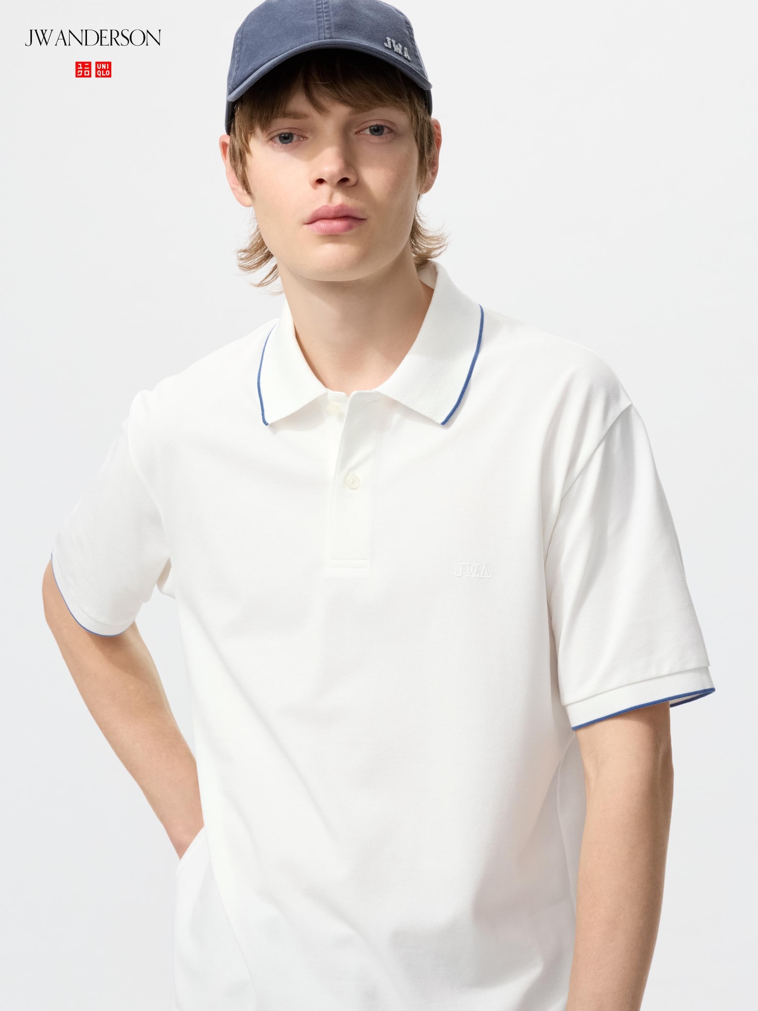 UNIQLO Men’s DRY Pique Polo Shirt Tipping, White UNIQLO Men’s DRY Pique Polo Shirt Tipping, White