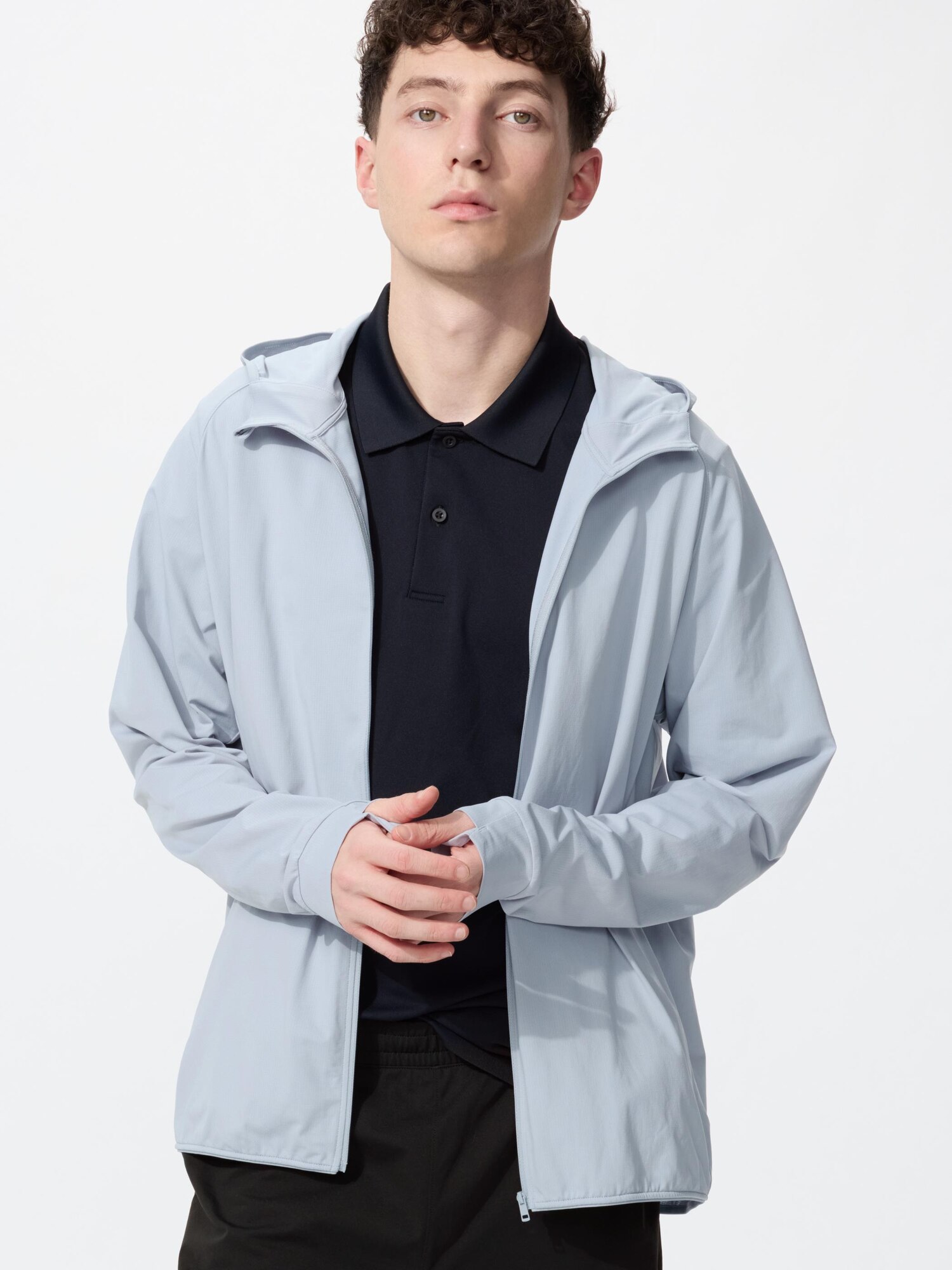 UNIQLO Men’s DRY-EX UV Protection Full-Zip Hoodie with Quick-Drying, Gray