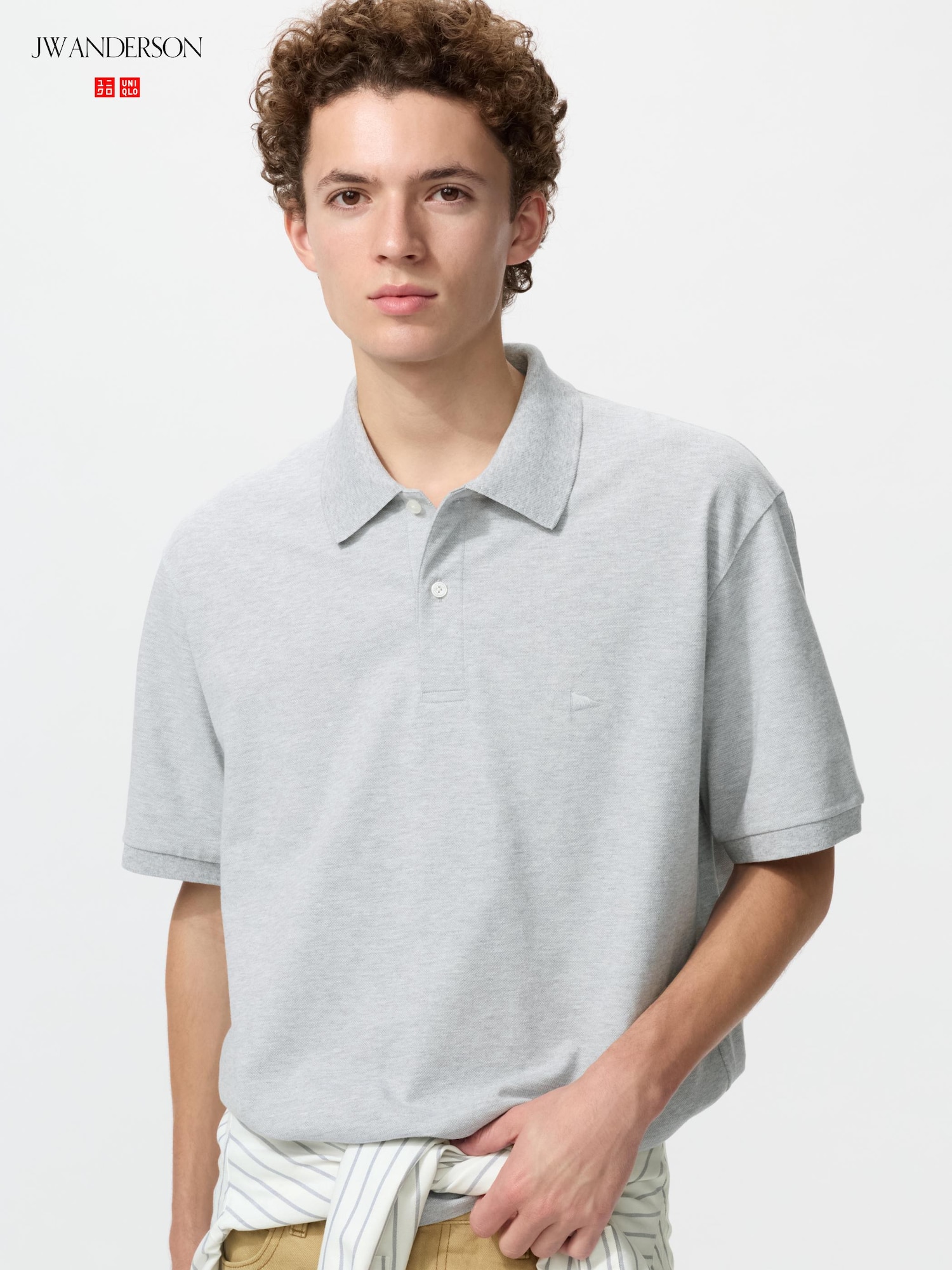 UNIQLO Men’s DRY Pique Polo Shirt with Quick-Drying, Gray, Small