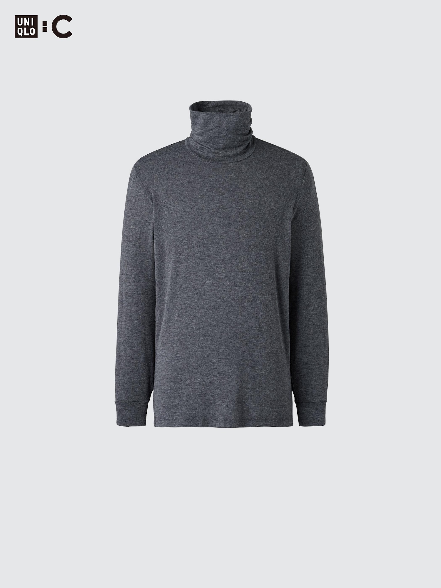 UNIQLO Men’s HEATTECH Extra Warm Cashmere Blend Turtleneck, Gray, Large