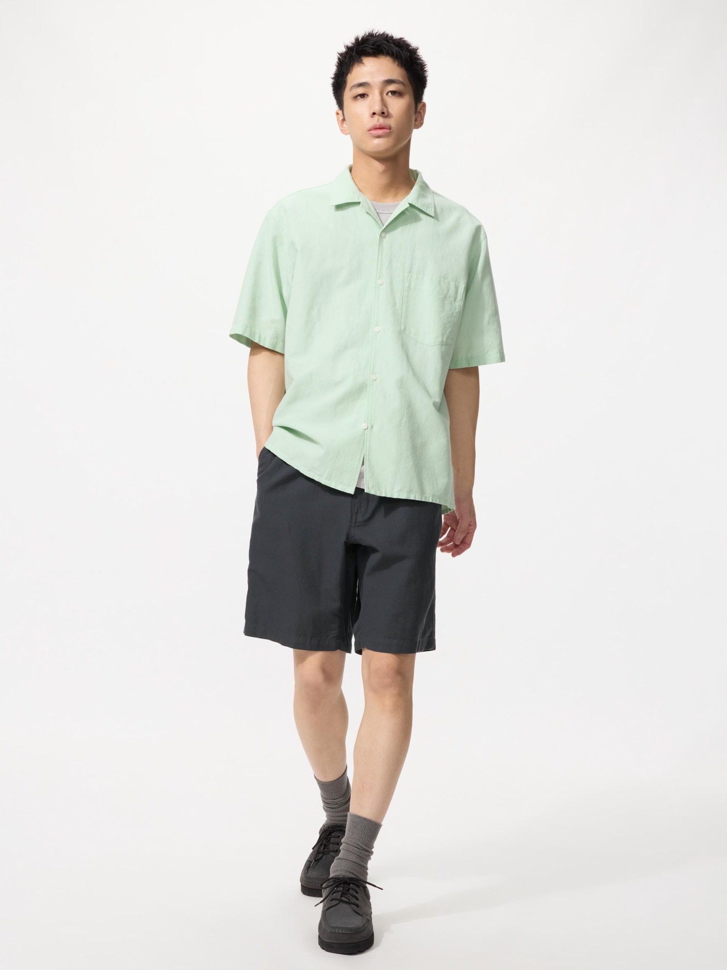 UNIQLO Men’s Linen Blend Shorts .”, Dark Gray UNIQLO Men’s Linen Blend Shorts .”, Dark Gray
