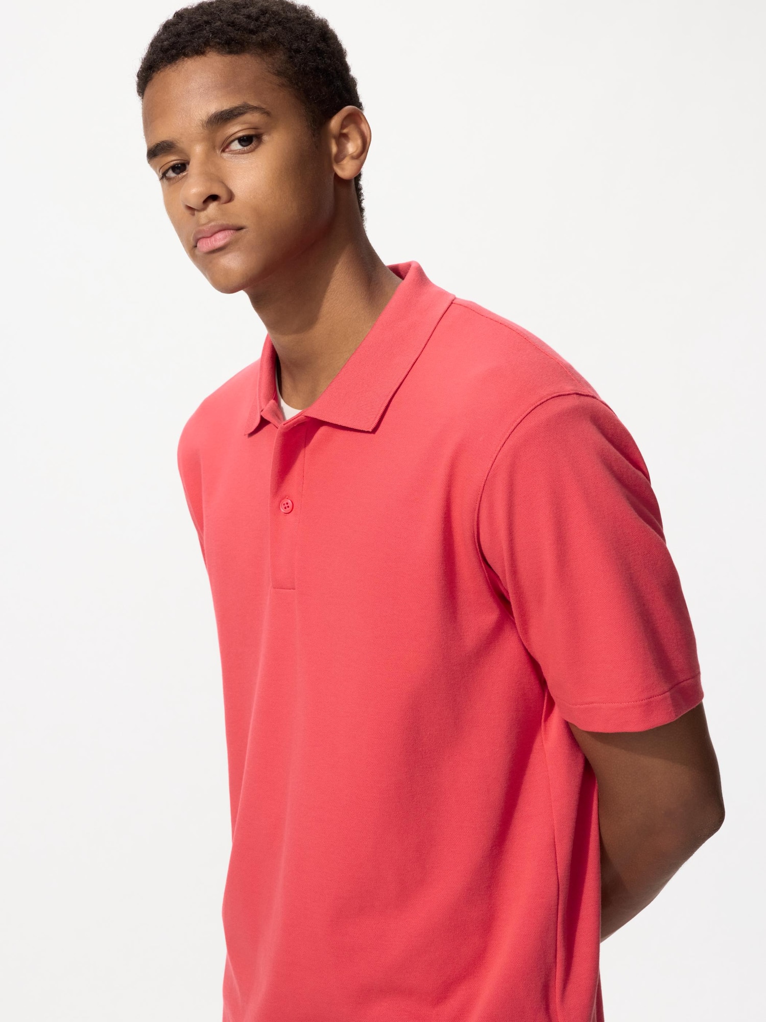 UNIQLO Men’s AIRism Cotton Pique Polo Shirt, Red, Large UNIQLO Men’s AIRism Cotton Pique Polo Shirt, Red, Large