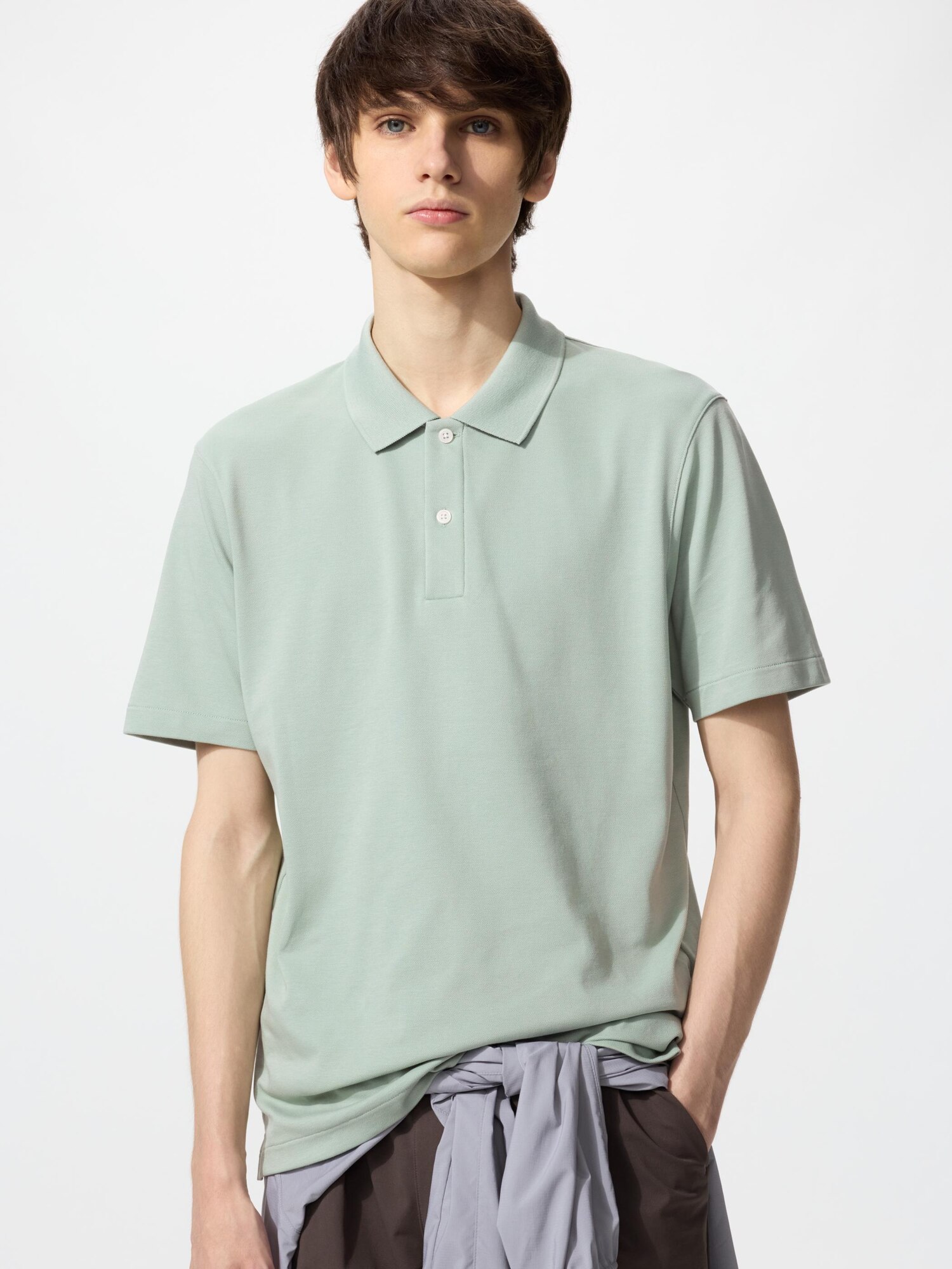 UNIQLO Men’s AIRism Cotton Pique Polo Shirt, Green, Large UNIQLO Men’s AIRism Cotton Pique Polo Shirt, Green, Large