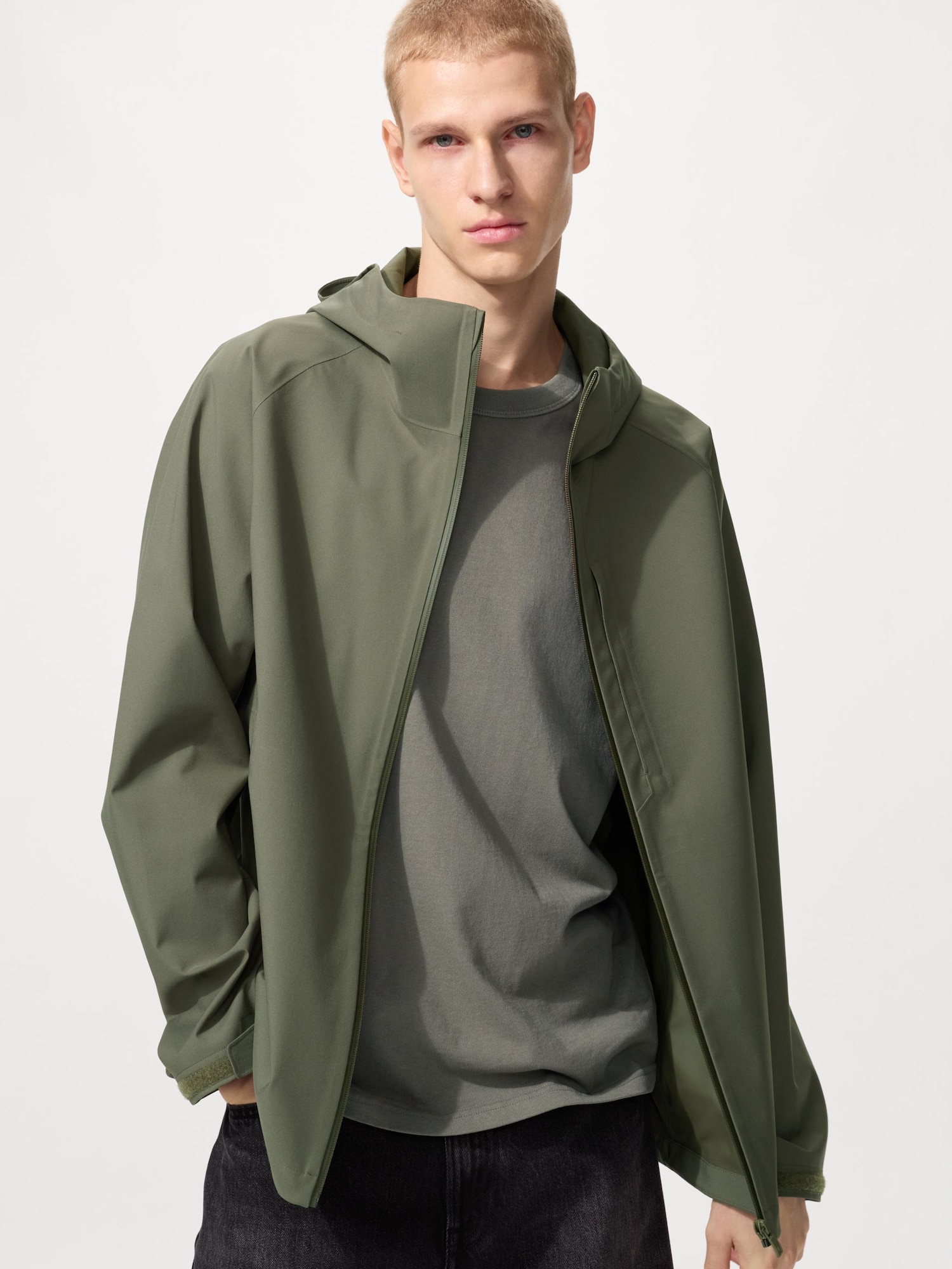 UNIQLO Men’s BLOCKTECH Parka with Water-Repellent, Olive