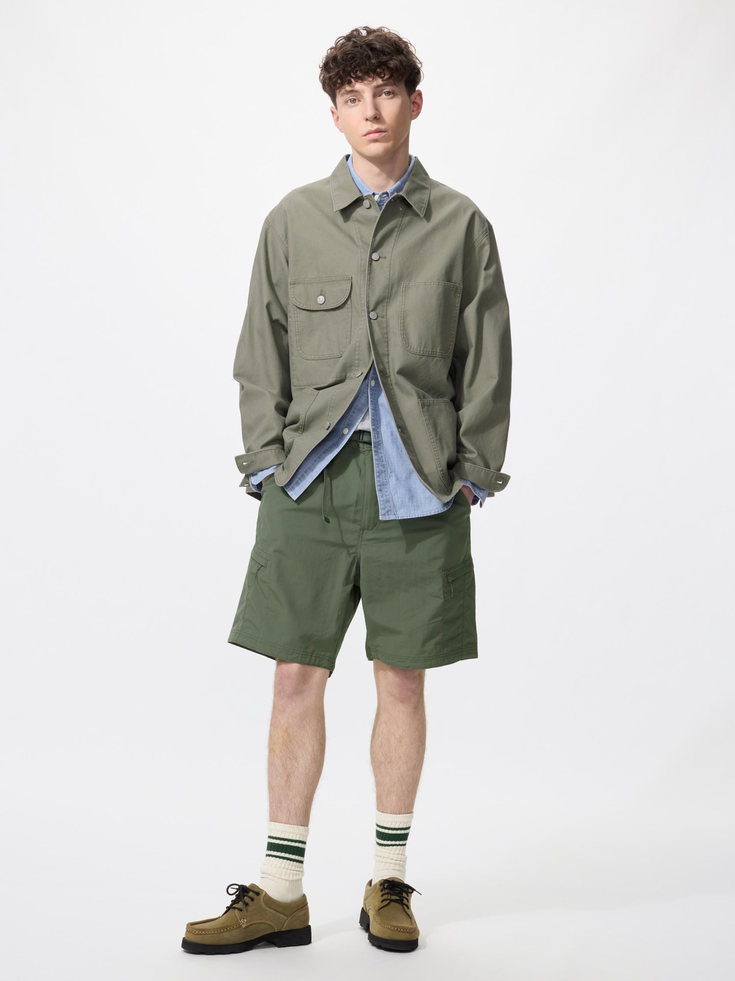 UNIQLO Men’s Geared Shorts ” with Water-Repellent, Olive, Medium UNIQLO Men’s Geared Shorts ” with Water-Repellent, Olive, Medium