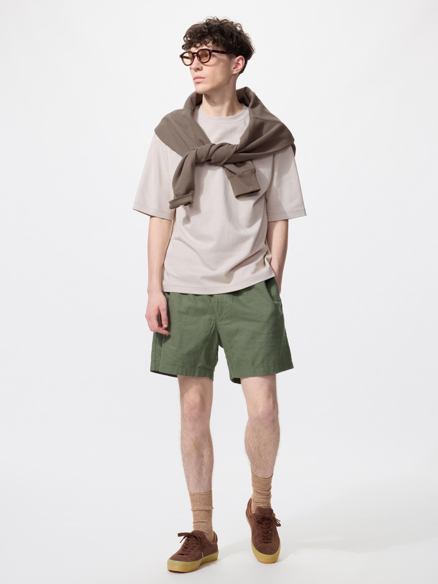 UNIQLO Men’s Linen Blend Easy Shorts “, Olive UNIQLO Men’s Linen Blend Easy Shorts “, Olive