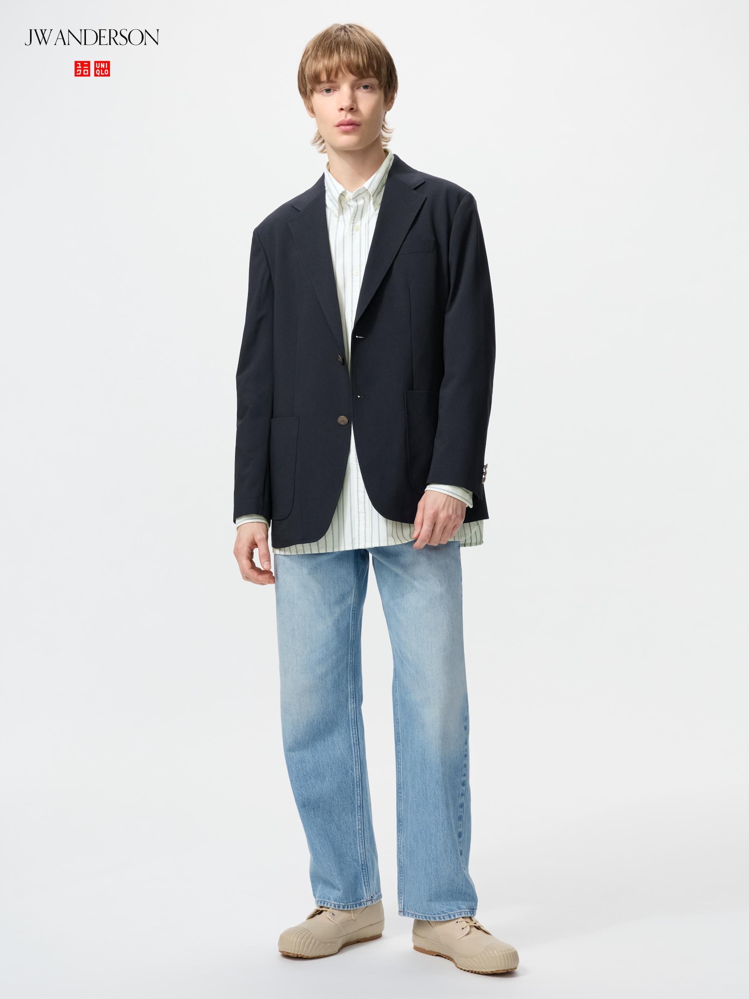 UNIQLO Men’s Straight Jeans, Blue, , % Cotton
