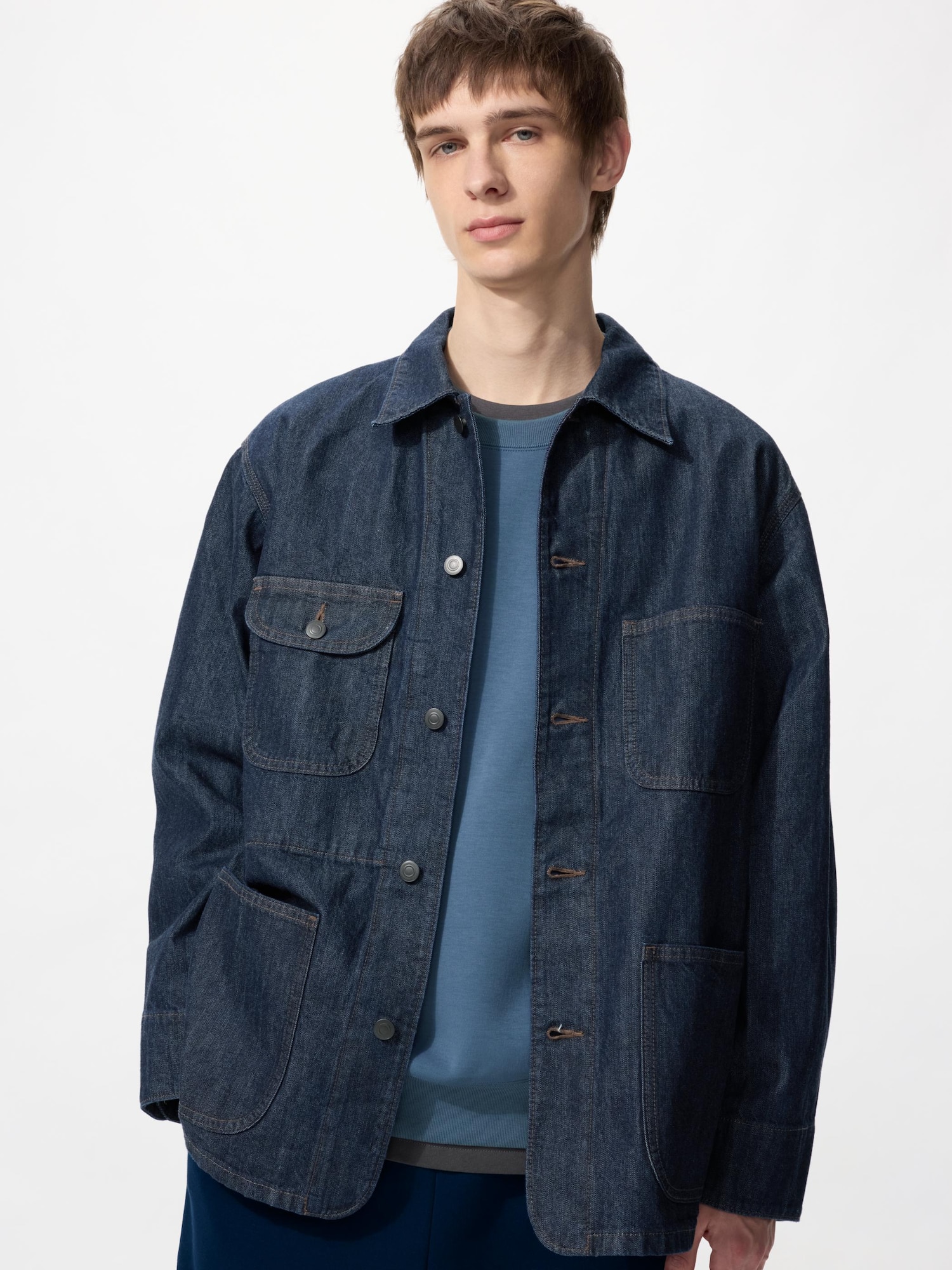 UNIQLO Men’s Utility Jacket Denim, Blue