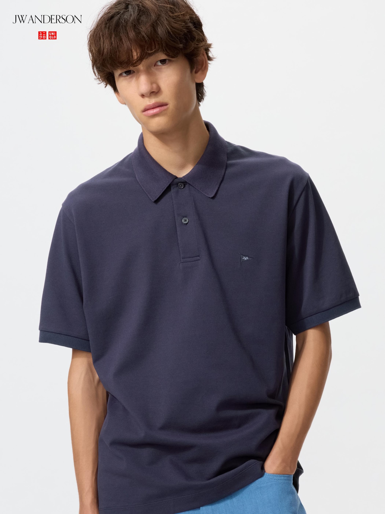 UNIQLO Men’s DRY Pique Polo Shirt with Quick-Drying, Navy, Large