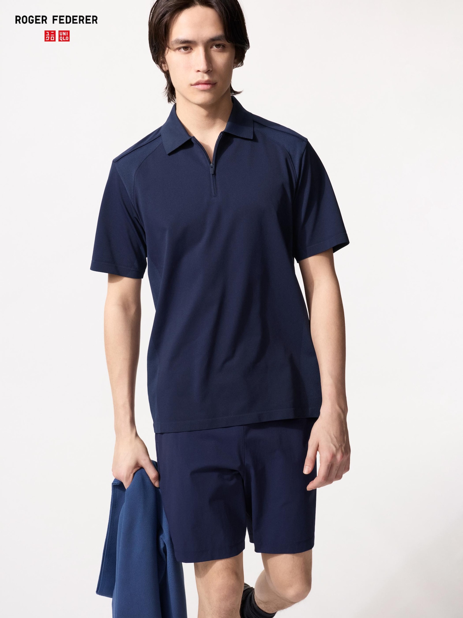 UNIQLO Men’s DRY-EX Quarter-Zip Polo Shirt, Navy, Small UNIQLO Men’s DRY-EX Quarter-Zip Polo Shirt, Navy, Small