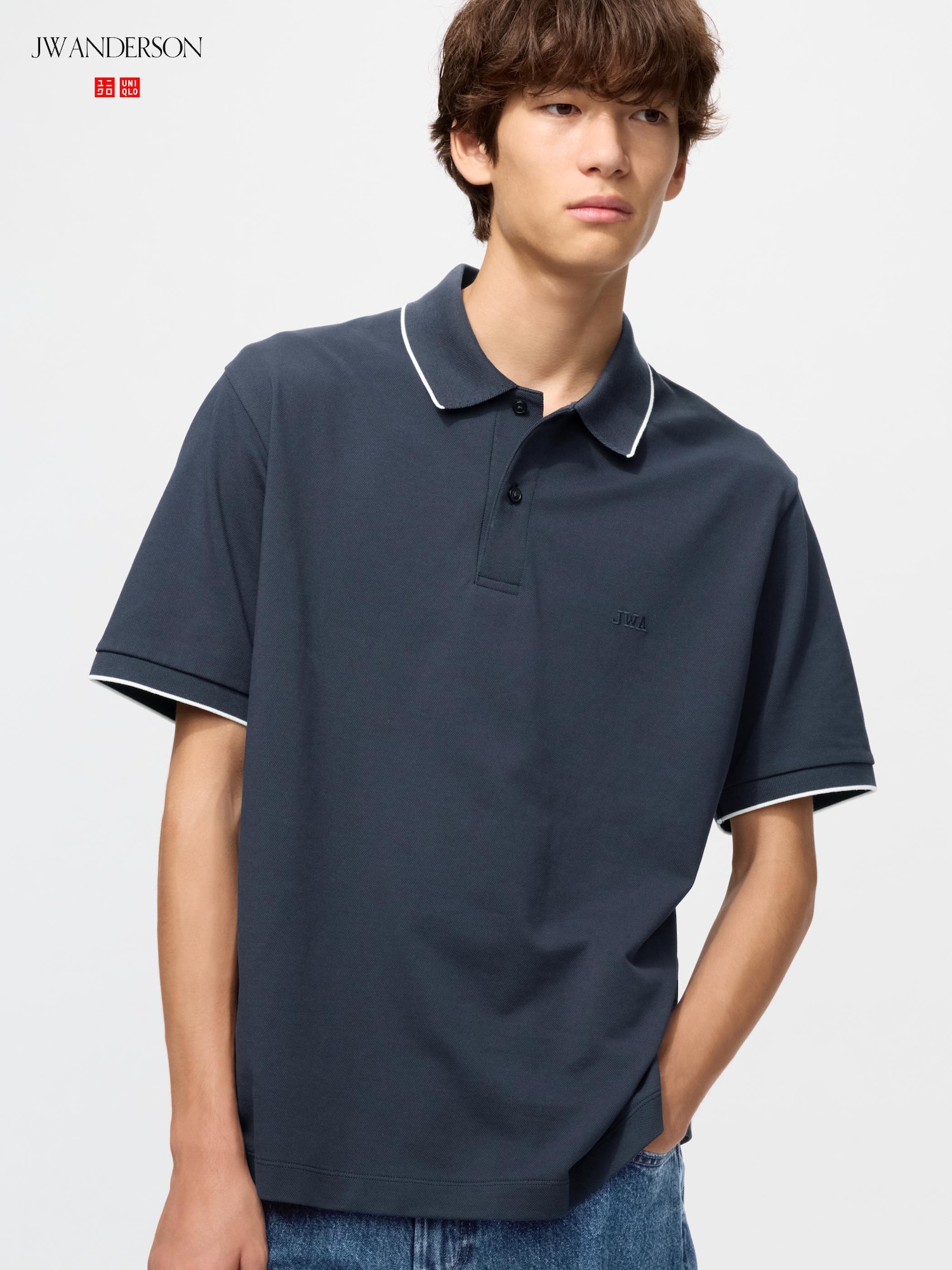 UNIQLO Men’s DRY Pique Polo Shirt Tipping, Navy UNIQLO Men’s DRY Pique Polo Shirt Tipping, Navy