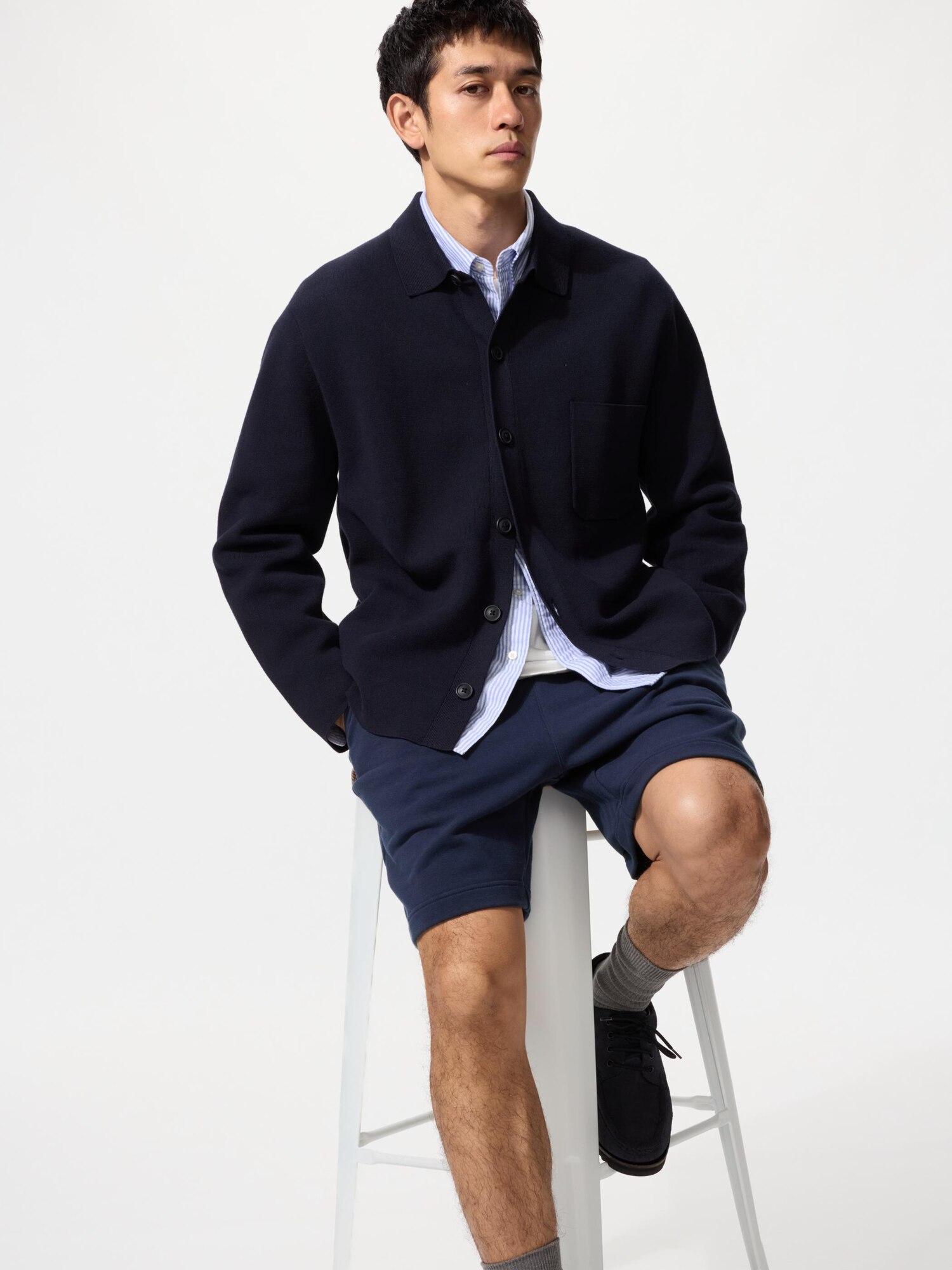 UNIQLO Men’s Ultra Stretch Sweat Shorts “, Navy, Medium UNIQLO Men’s Ultra Stretch Sweat Shorts “, Navy, Medium