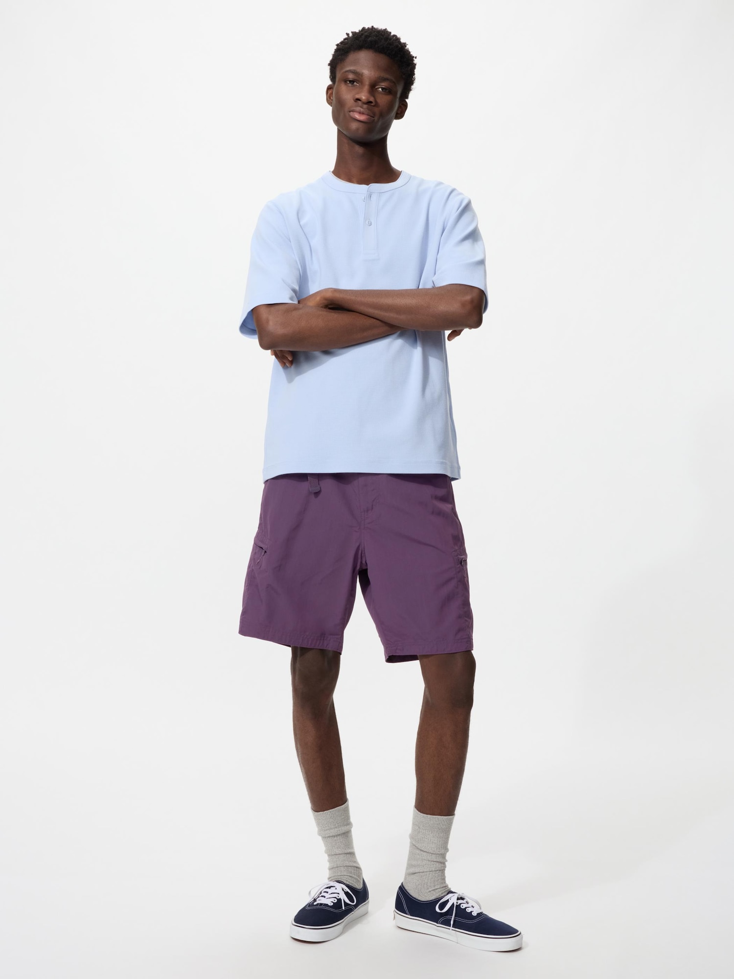 UNIQLO Men’s Geared Shorts ” with Water-Repellent, Purple UNIQLO Men’s Geared Shorts ” with Water-Repellent, Purple