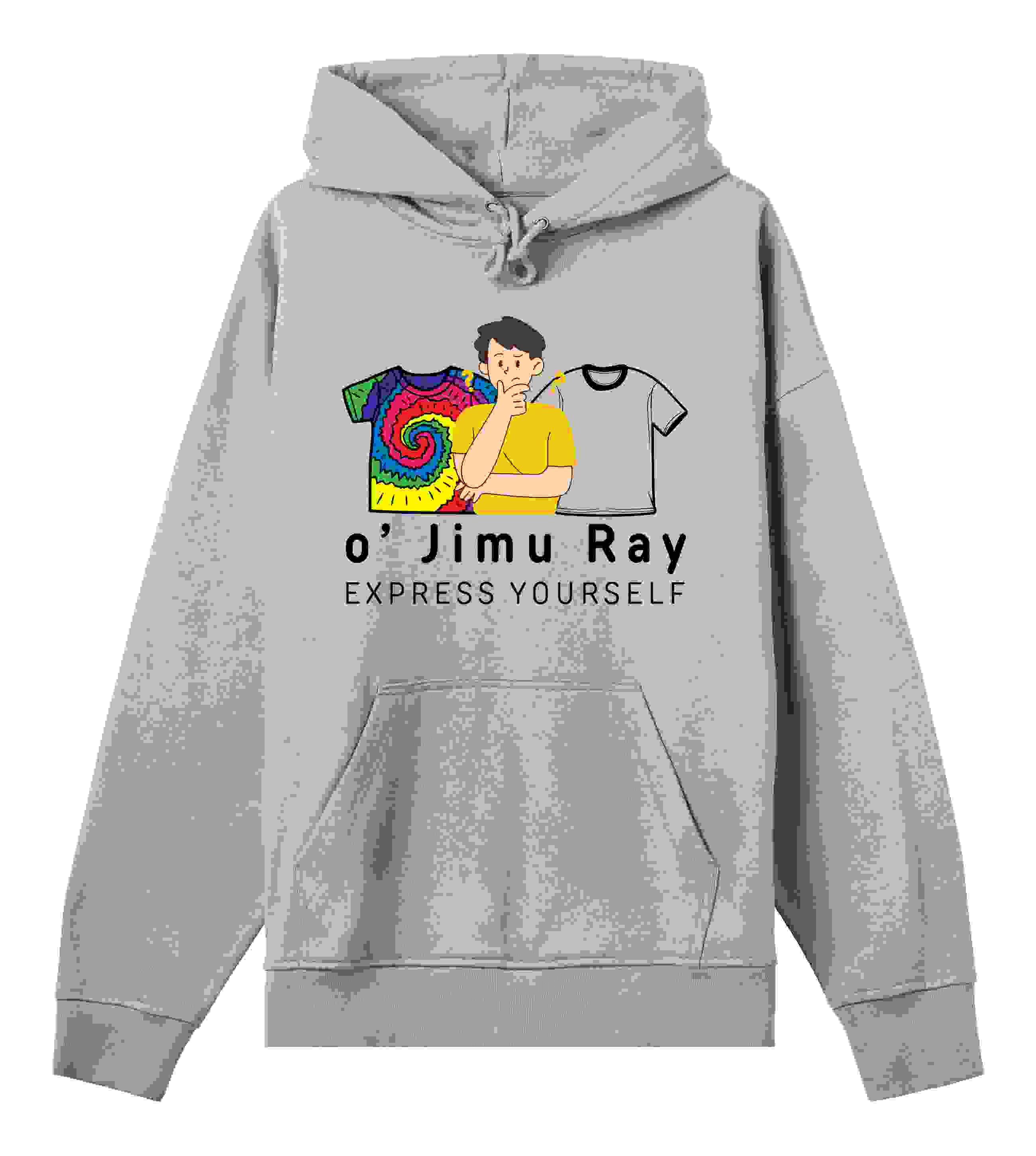 Think It Over – Unique Tie-Dye Hoodie – Grey melange S men Think It Over – Unique Tie-Dye Hoodie – Grey melange S men